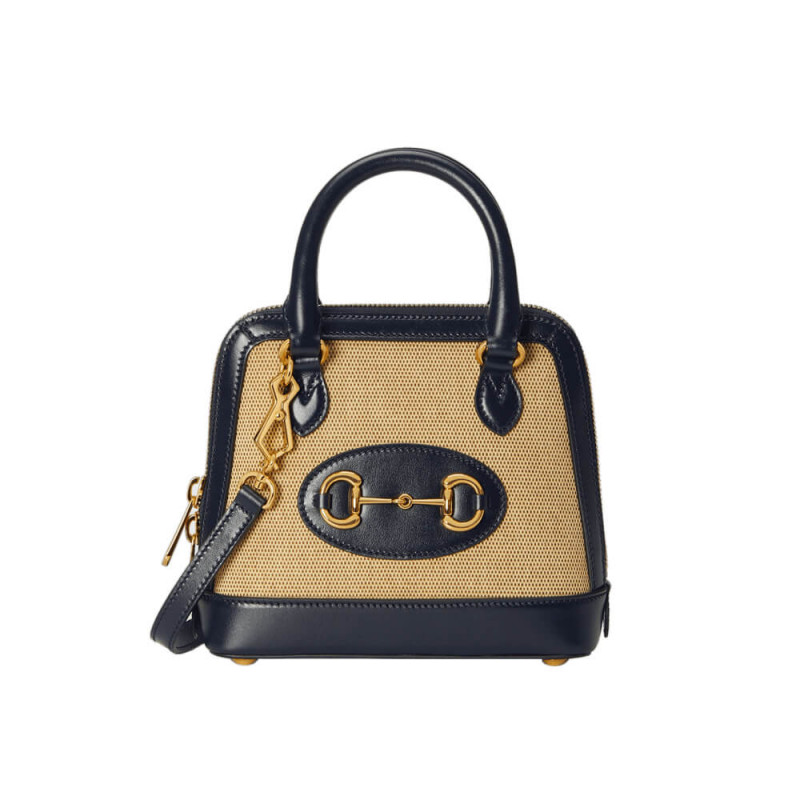 Replica Gucci Horsebit 1955 Mini Top Handle Bag 640716 In Beige Canvas1:1High-quality replica