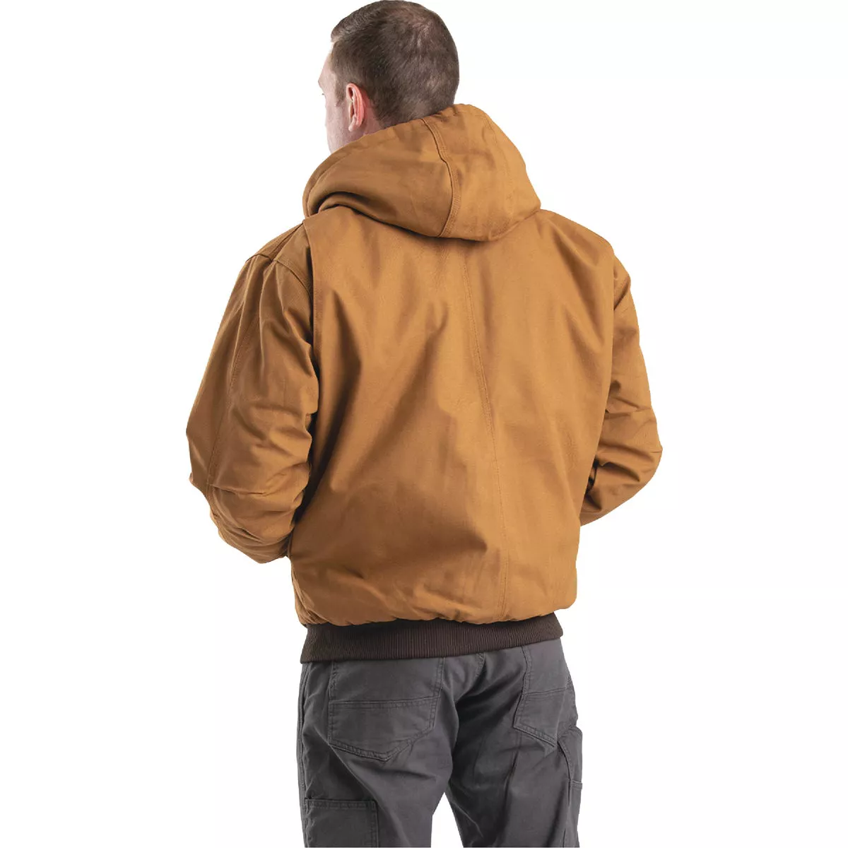 Berne Heritage Men's 2XL Brown Duck Hooded Active Work Jacket