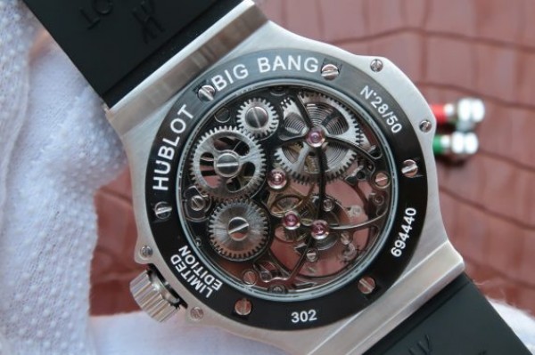 Replica Hublot Big Bang Ceramic Bezel Skeleton Tourbillon SS - Top club