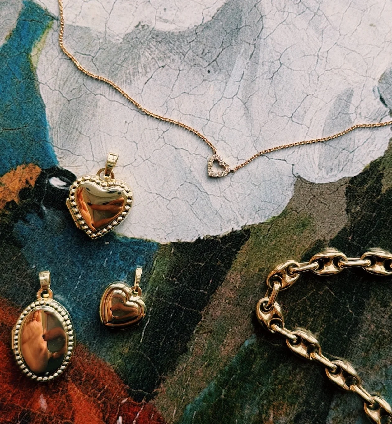 Beaded Heart Locket 14K