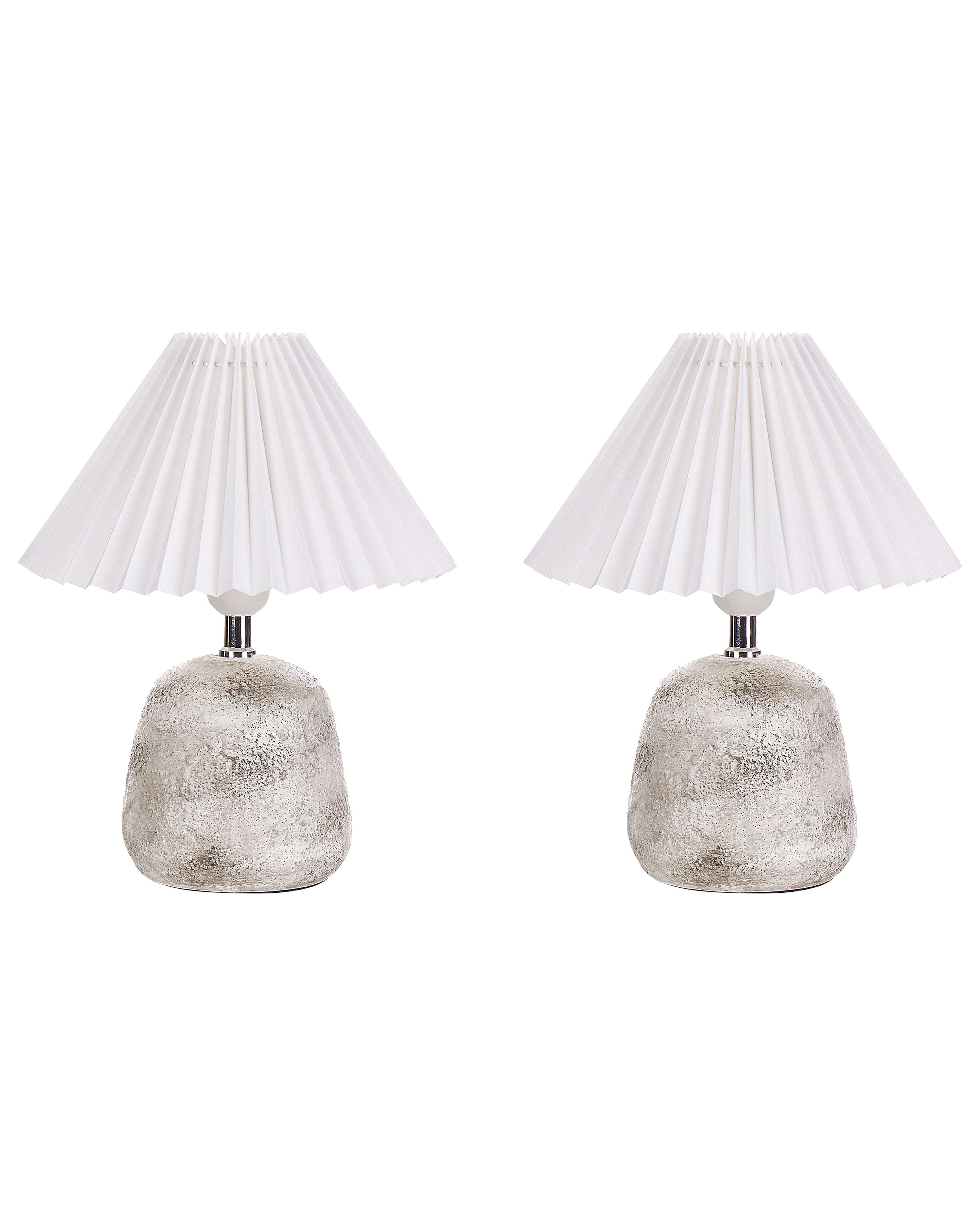 Set of 2 Table Lamps ZEYI Ceramic White
