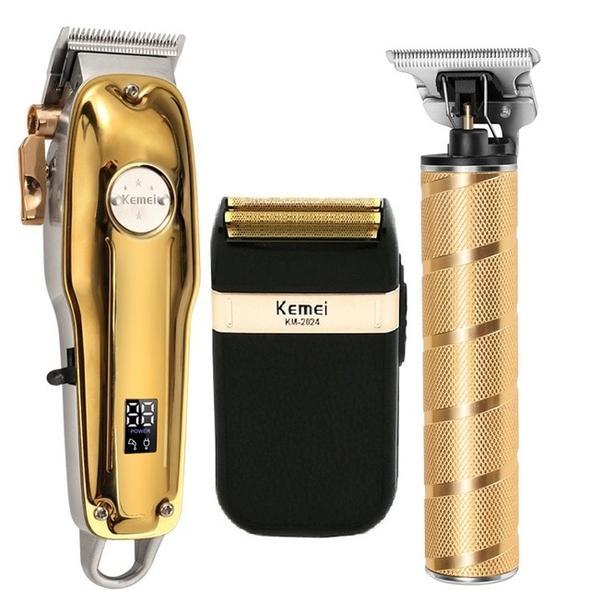 Professionele 3-in-1 Tondeuseset met Draadloze Trimmer en T-Blade Uitlijner