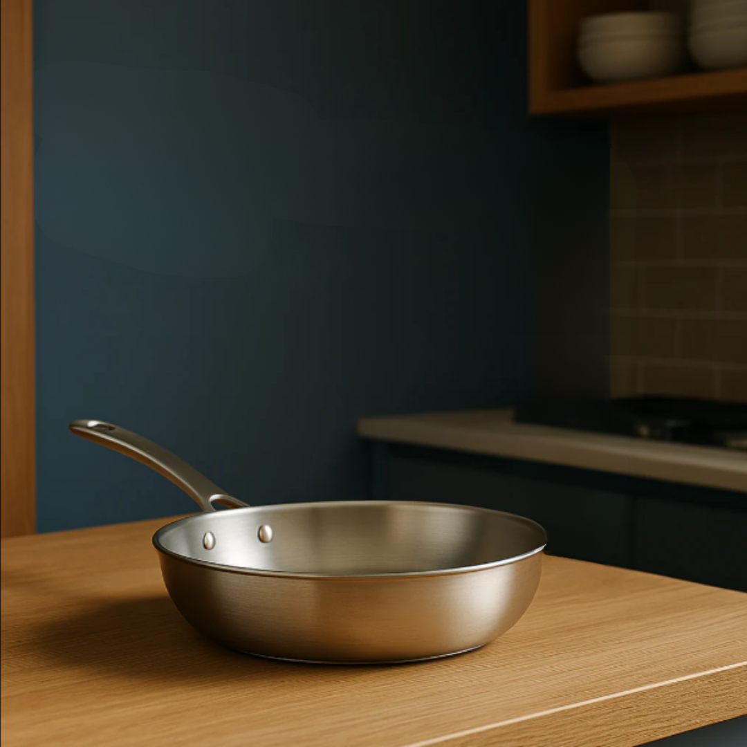 Titanium Pannenset met Gehamerd Ontwerp – Duurzaam en Veilig Koken met Bijpassend Kookgerei