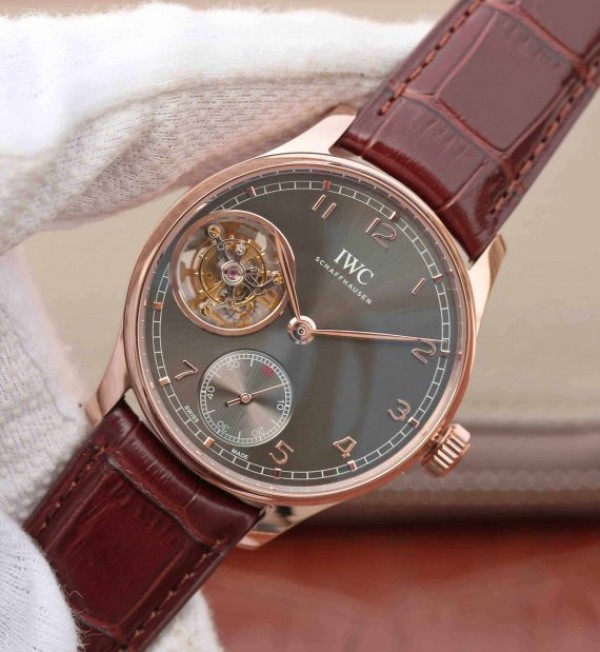 Replica IWC AZ Portuguese Tourbillon IW5463 RG Gray Dial - Elite Watch Atelier