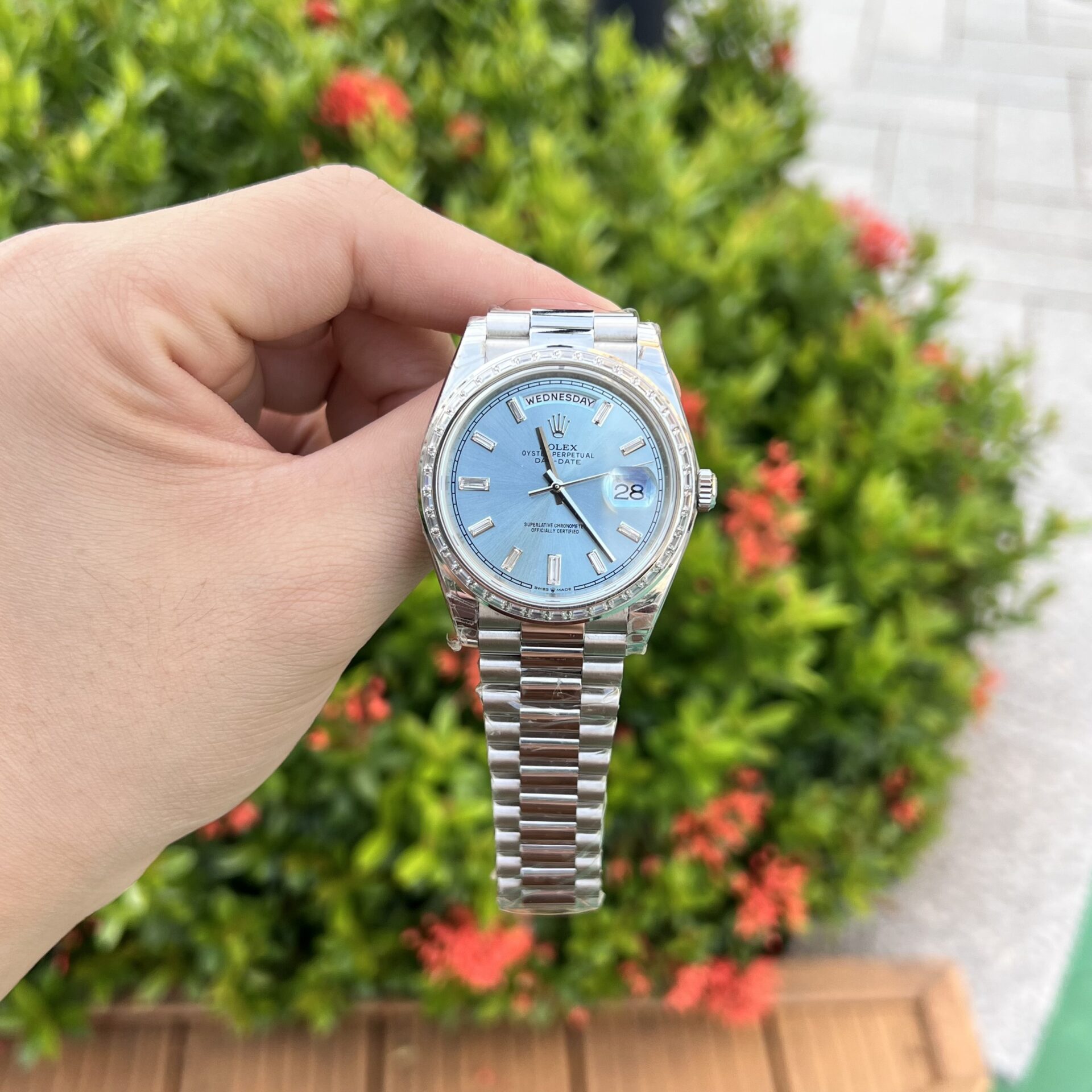 Rolex Day-Date Replica Watch Ice Blue Dial GS Factory 40mm - Top club