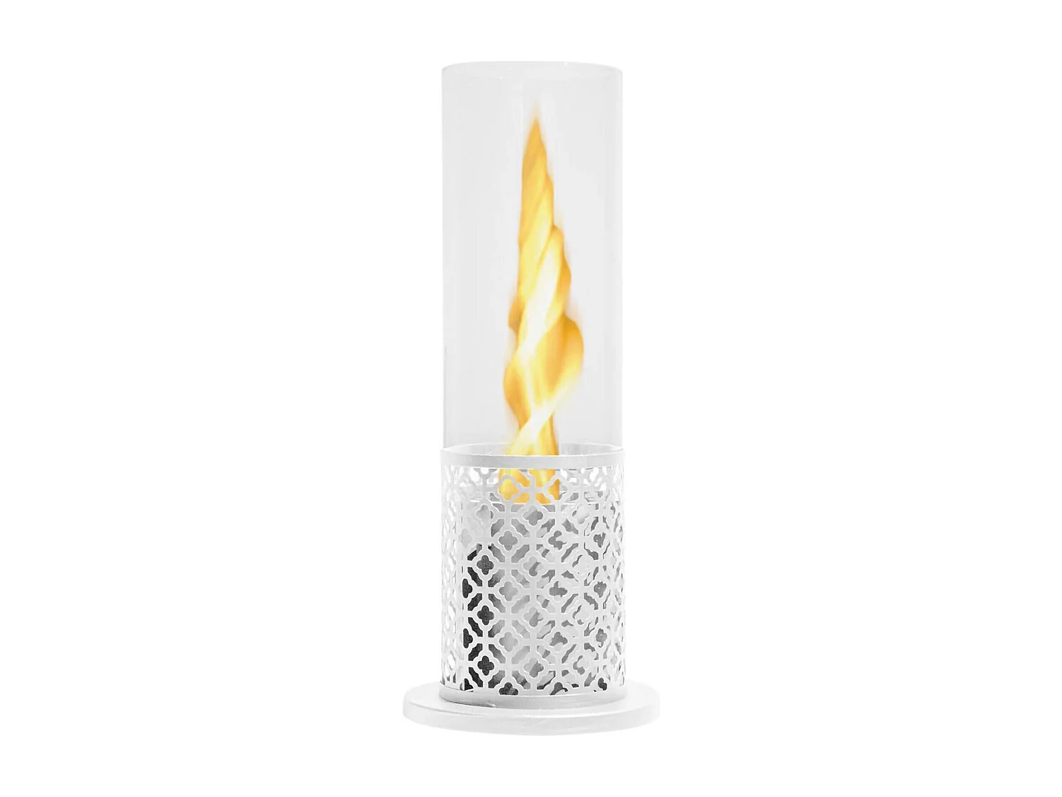Cheminée Bioéthanol Alme, Capacité 0,4 L Made in Italy, 20x20x49,6h cm Blanc