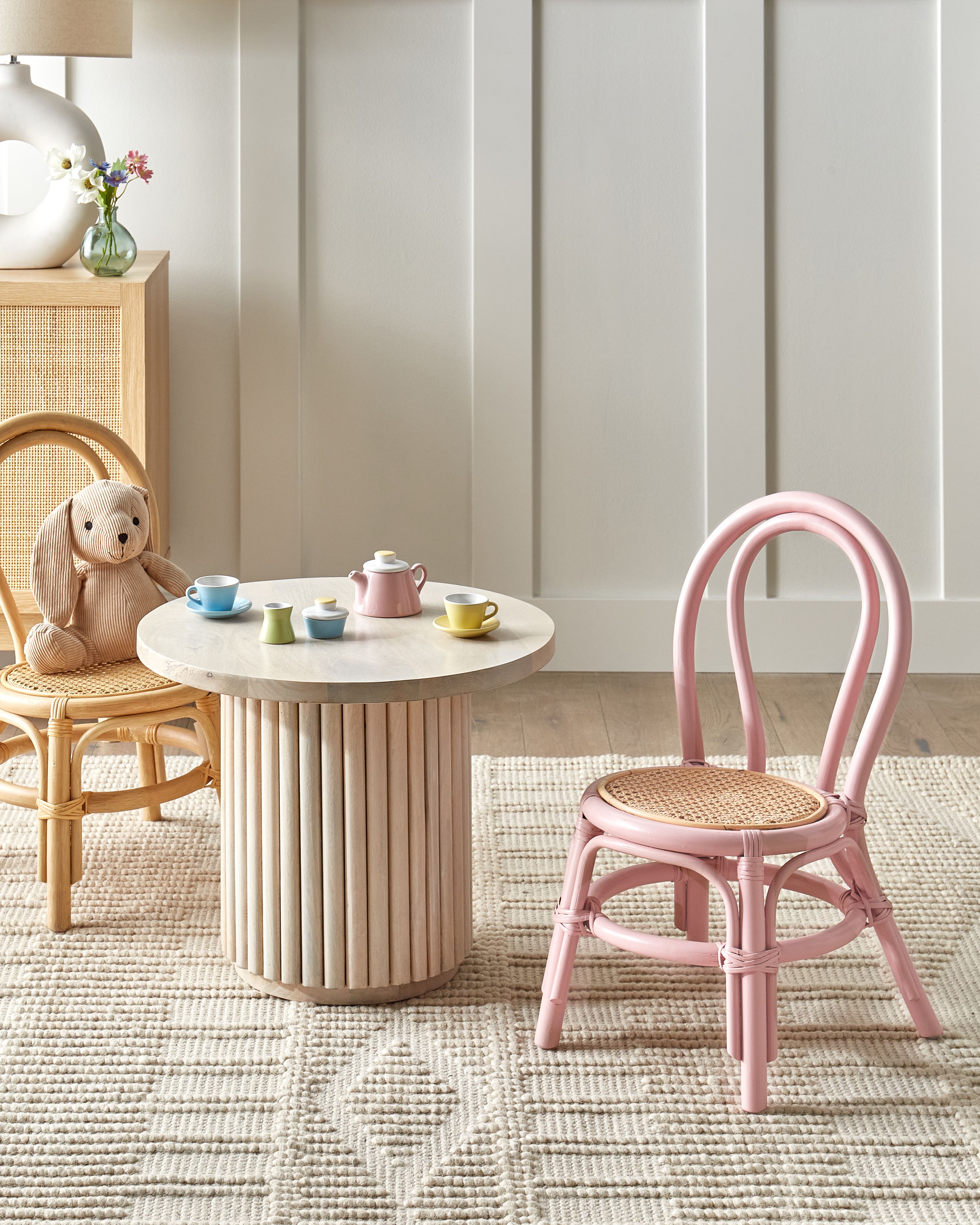 Kids Chair KALIVIA Rattan Pink