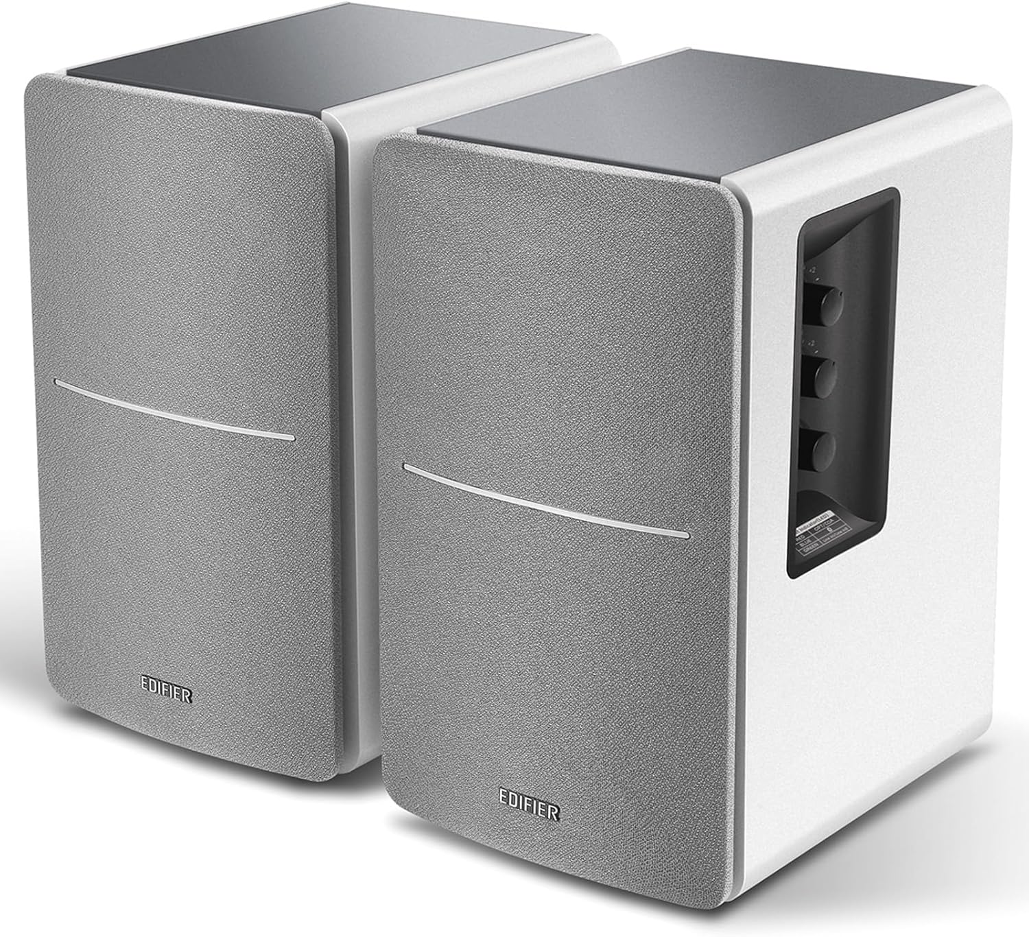 Edifier R1280DB Powered Bluetooth Bookshelf Speakers - Optical Input - Wireless Studio Monitors - 4 Inch Near Field Speaker - 42w RMS - Wood Grain (White)