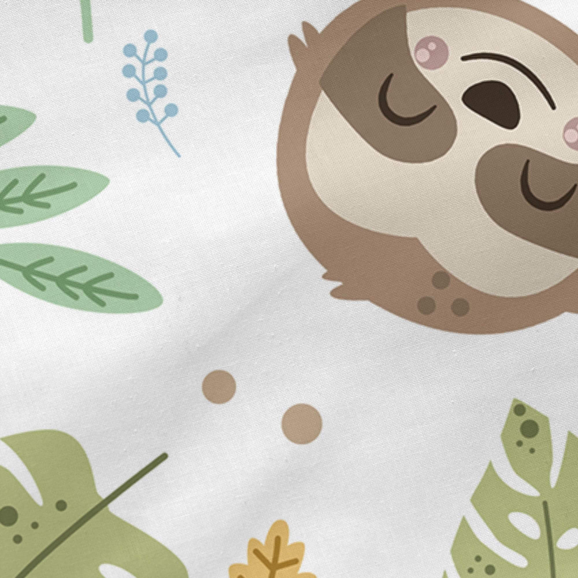Happy sloth Hoeslaken wieg Moshi Moshi, Veelkleurig, 100% katoen, de k
