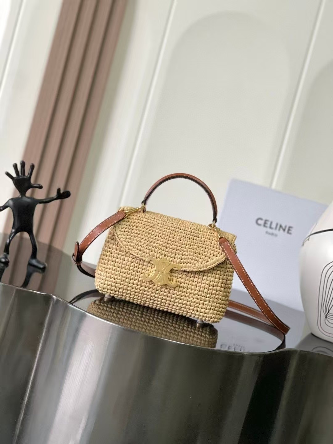 CELINE TEEN NINO BAG IN Raffia