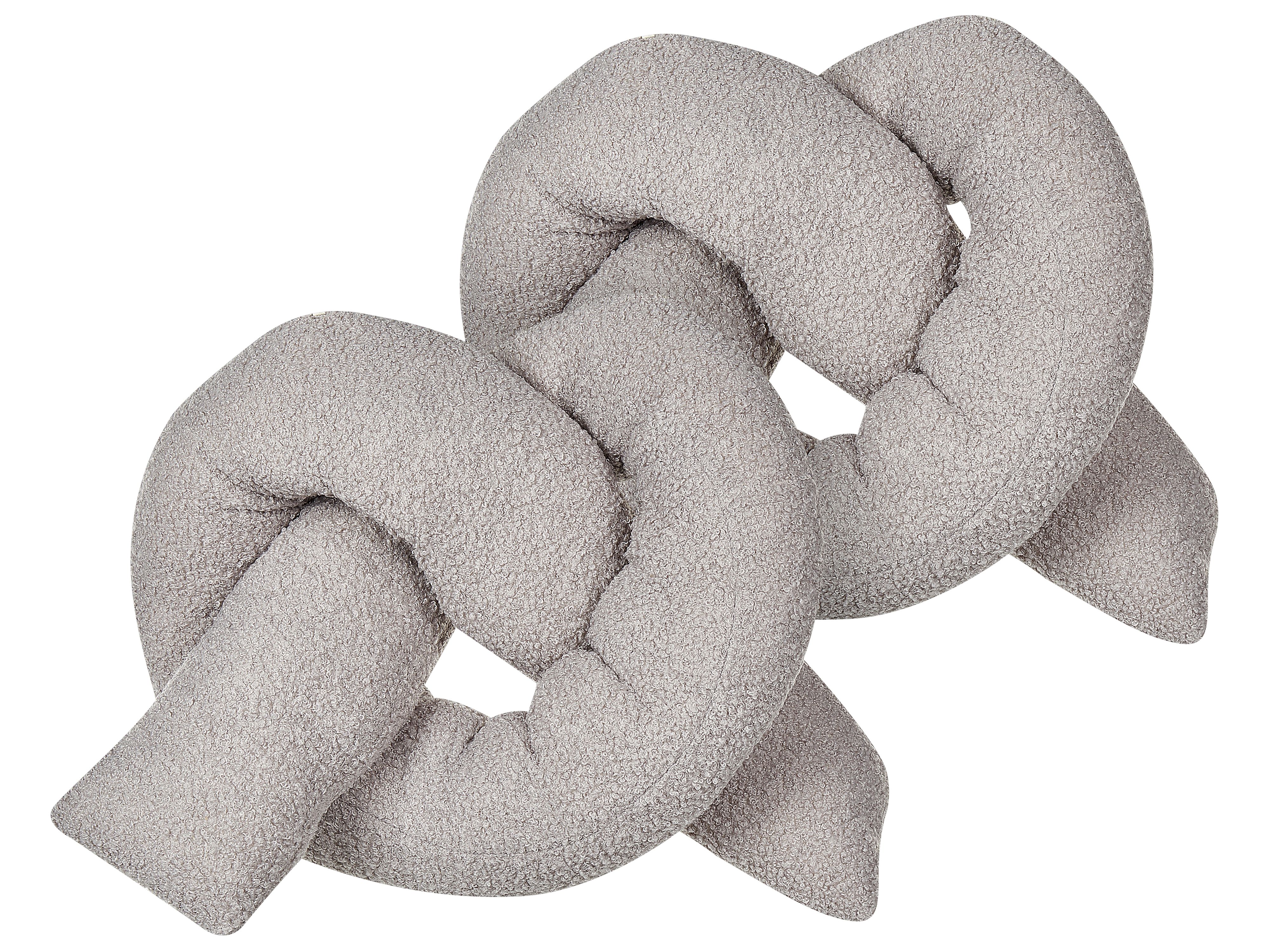 Set of 2 Decorative Cushions GLADIOLUS Boucle 172 x 14 cm Grey Solid