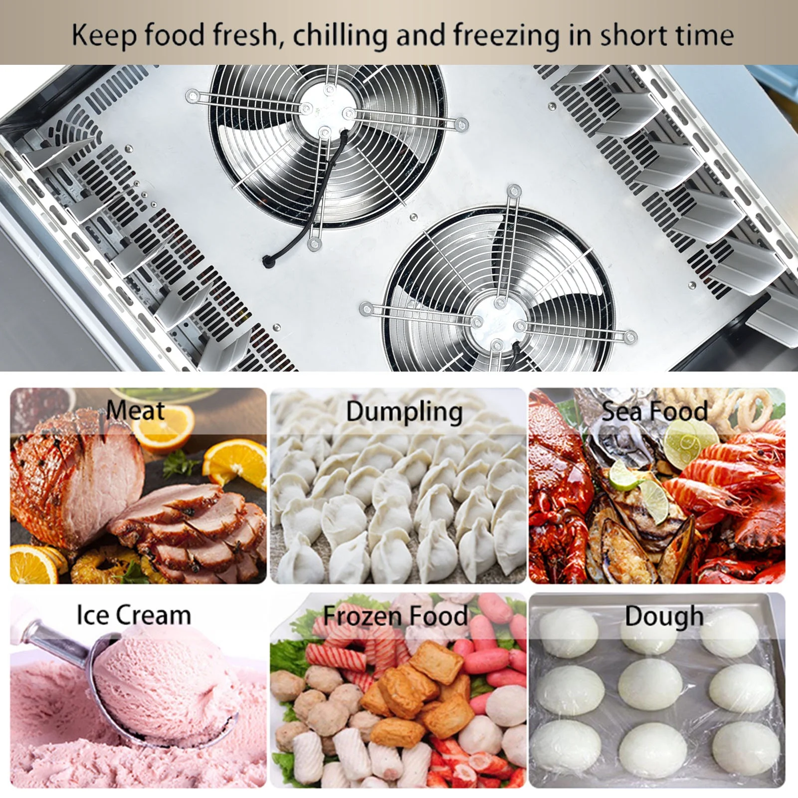 Kolice Commercial 10 Trays Blast Chiller,Blast Freezer with Food Probe, Lowest temp: -40°F, for Restaurants,Bakerys,Schools,Hotels