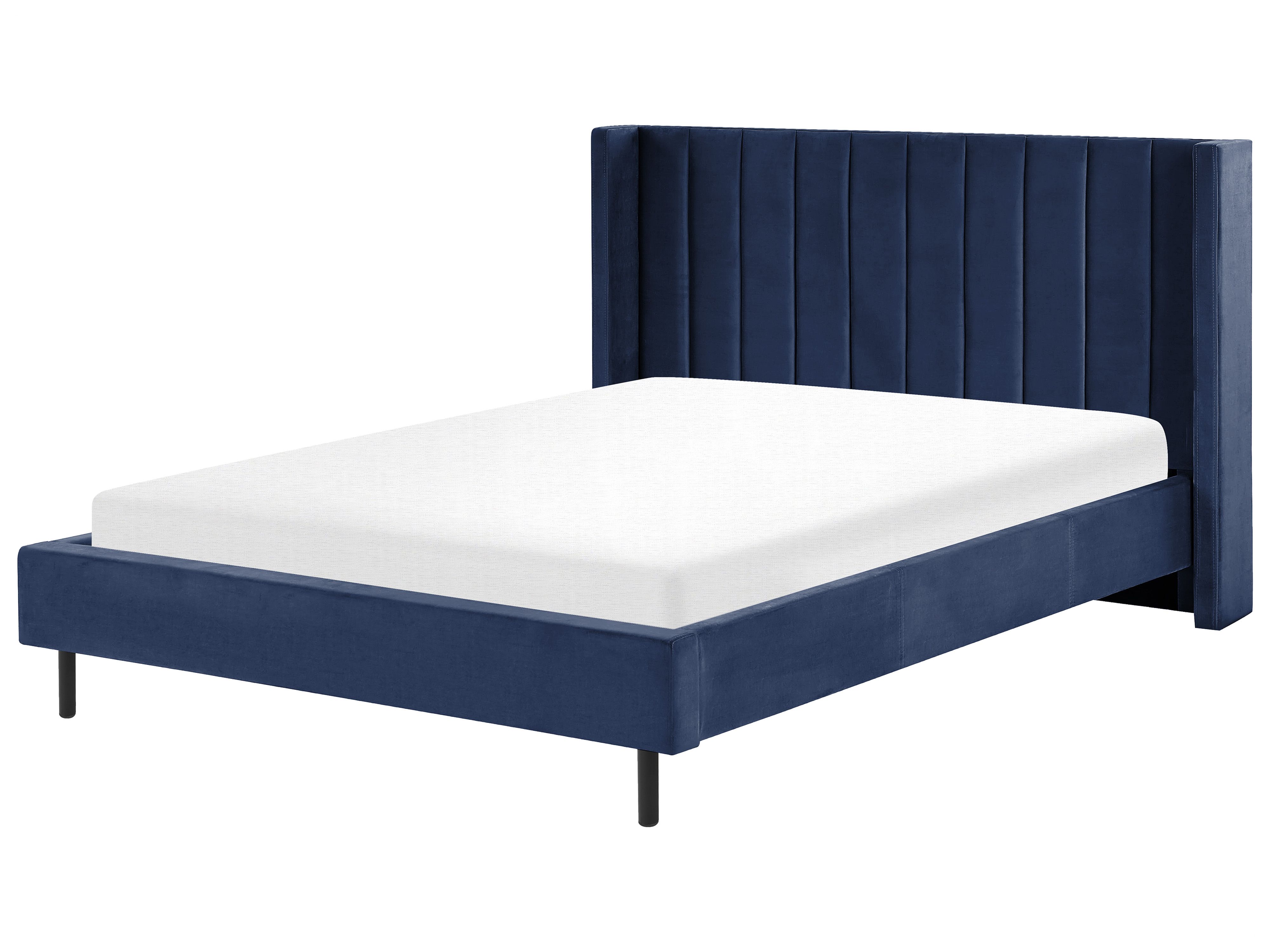 Bed Velvet VILLETTE 160 x 200 cm (EU King Size) Navy Blue