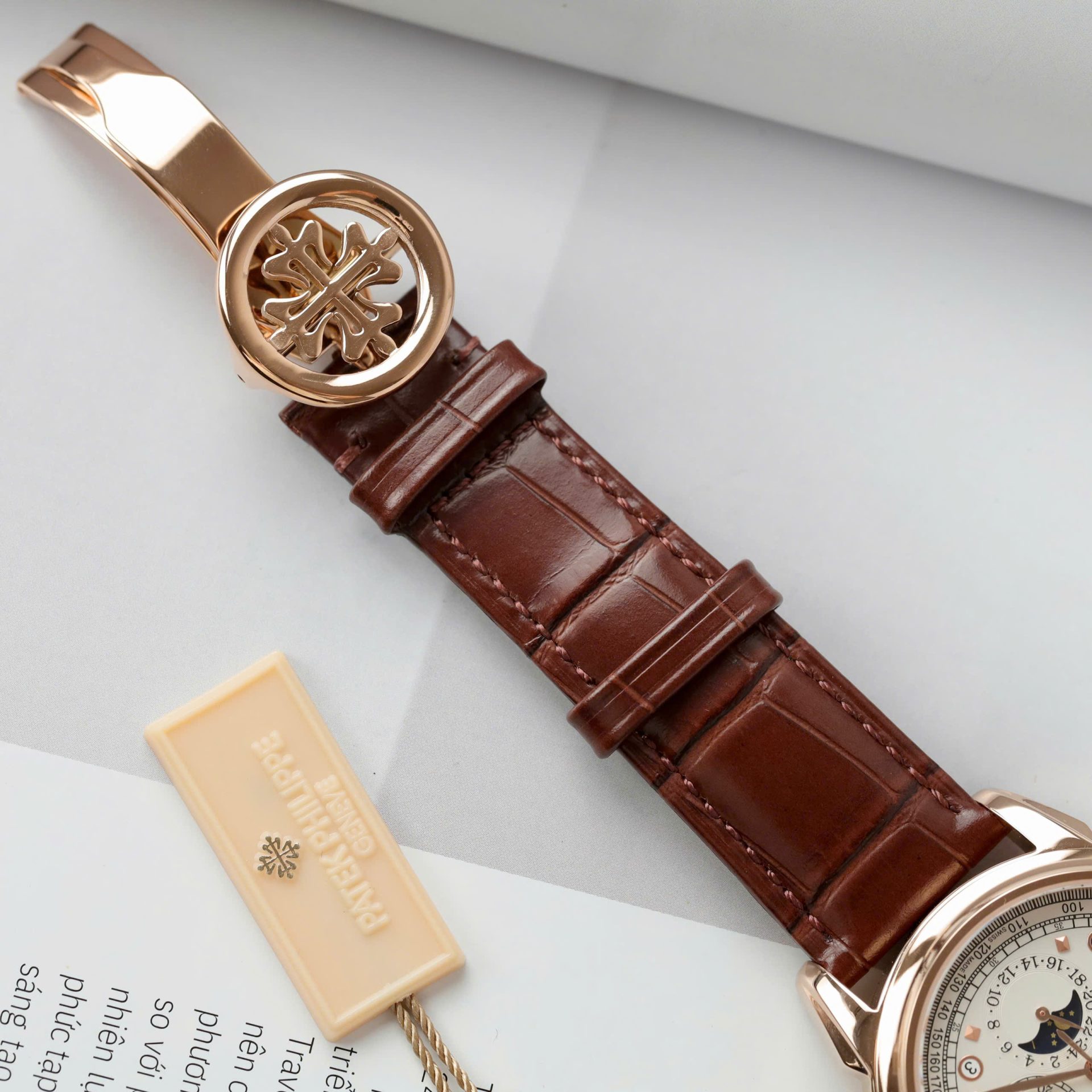 Patek Philippe Fake Watch Perpetal Calendar 5270 White Dial Leather Strap 41mm - Top club