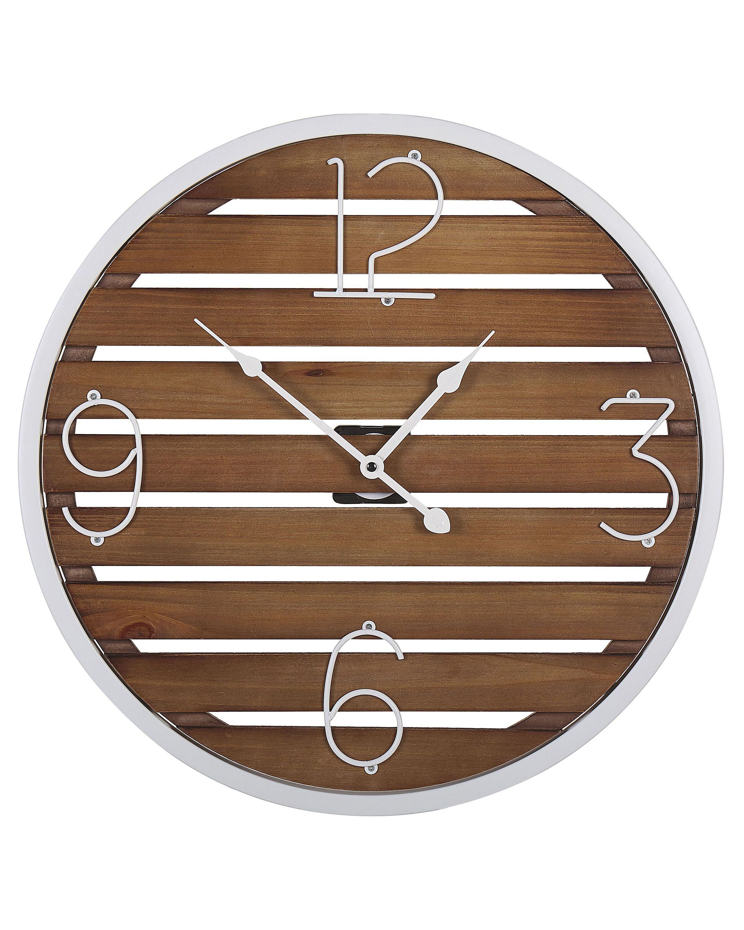 Wall Clock ARRIAGA 50 cm Fir Wood Dark Brown