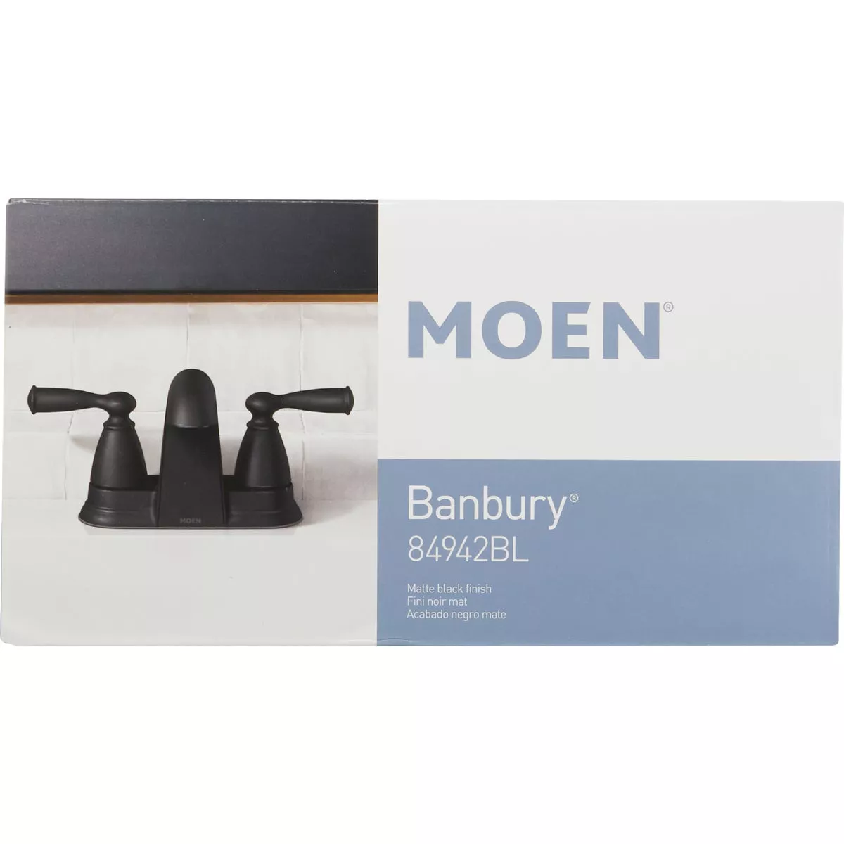 Moen Banbury 2-Handle Lever Low Arc Centerset Bathroom Faucet, Matte Black
