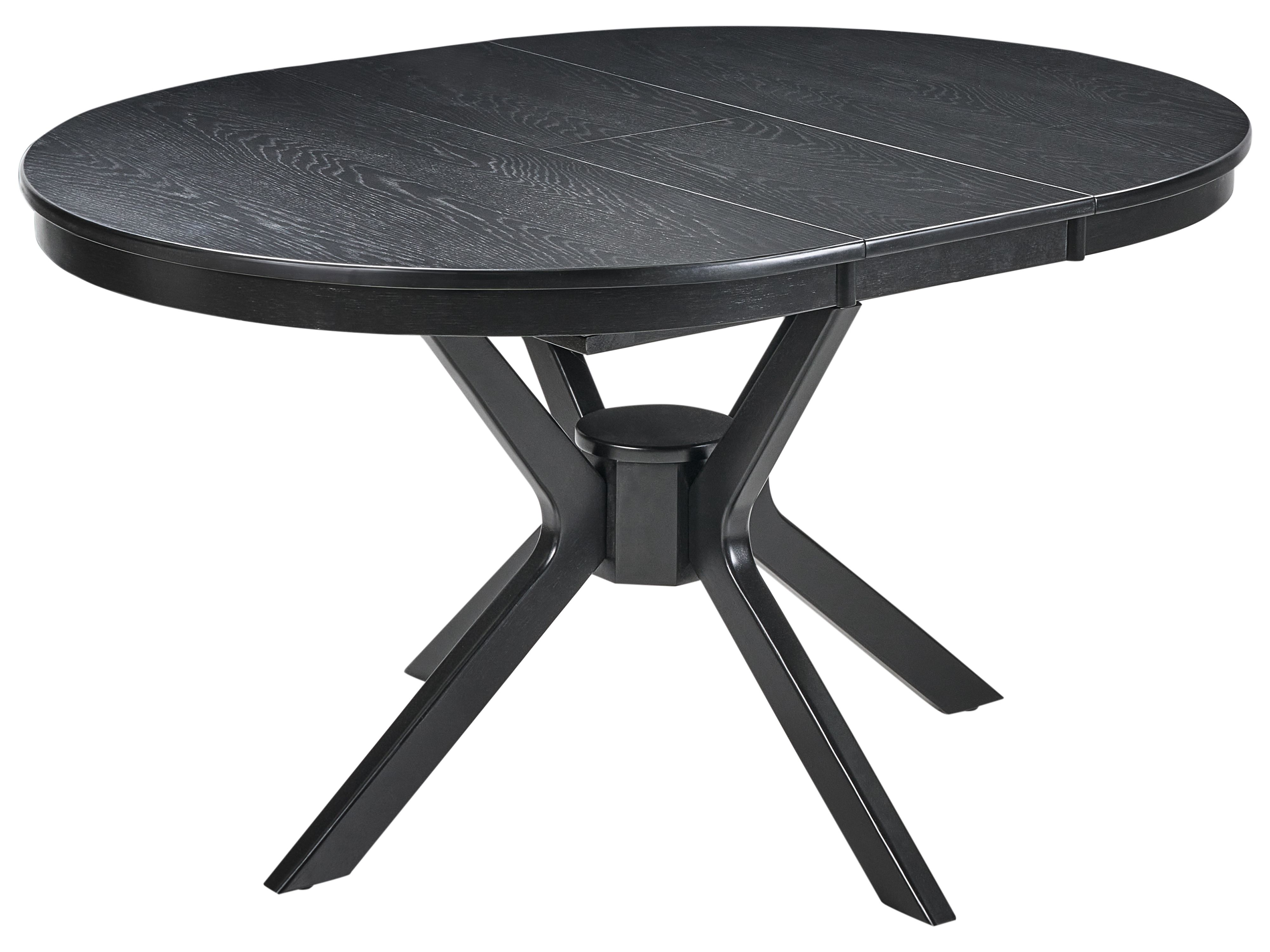 Extending Dining Table TYMIS Black Oak 107/137 cm 107 cm