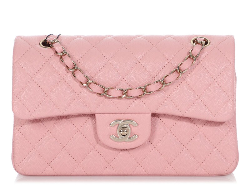 Classic Quilted Double Flap Bag - Pastel Pink - COZYMIZE