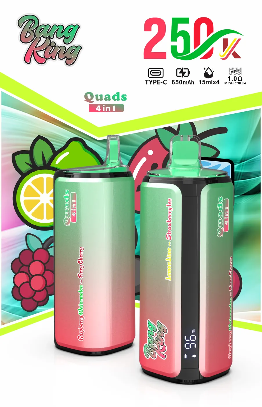 Cytryna Limonka · Truskawkowy Ice · Malina Arbuz · Fizzy Wiśnia