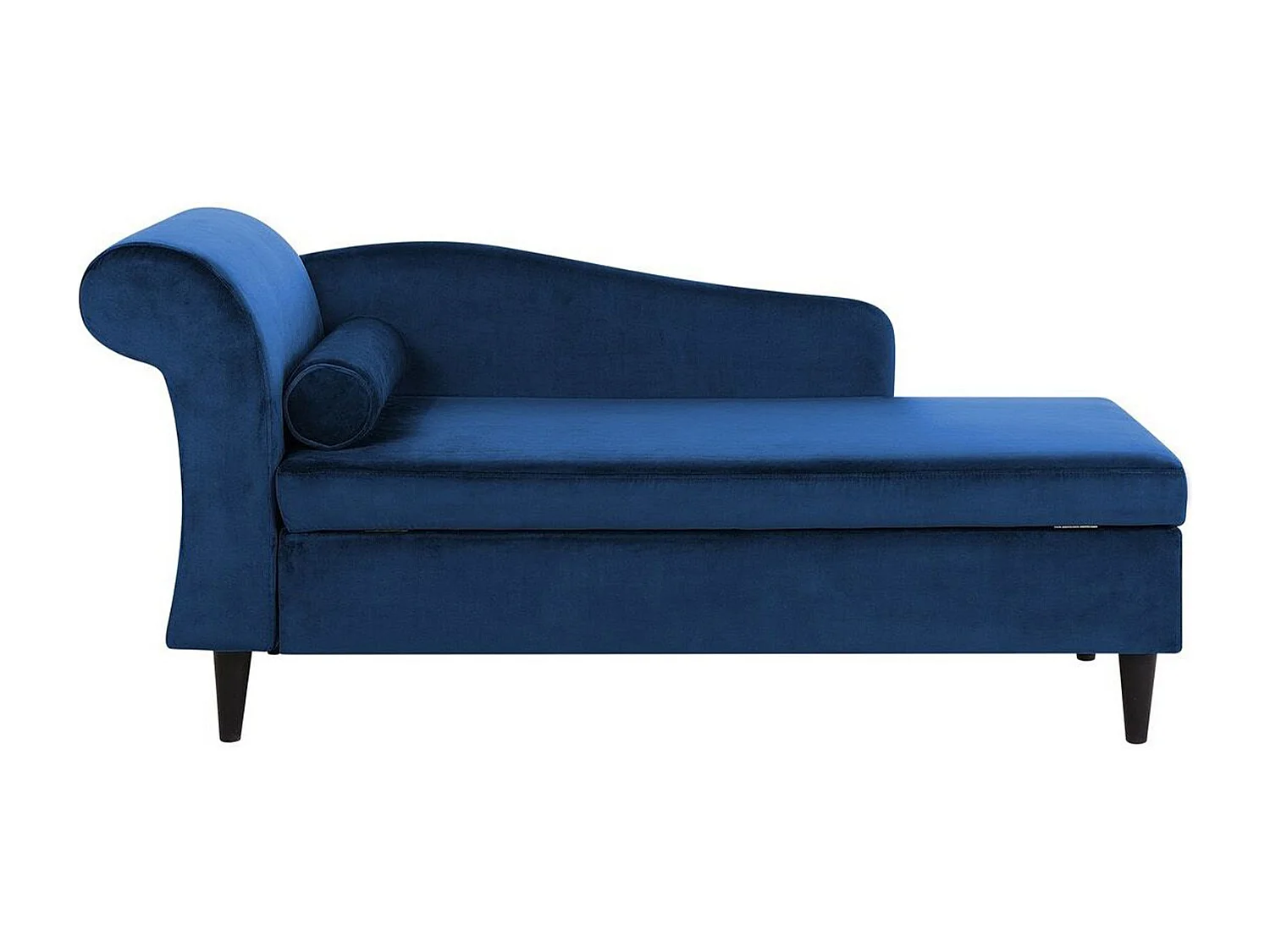 Chaise longue côté gauche LUIRO Velours Bleu marine avec rangement