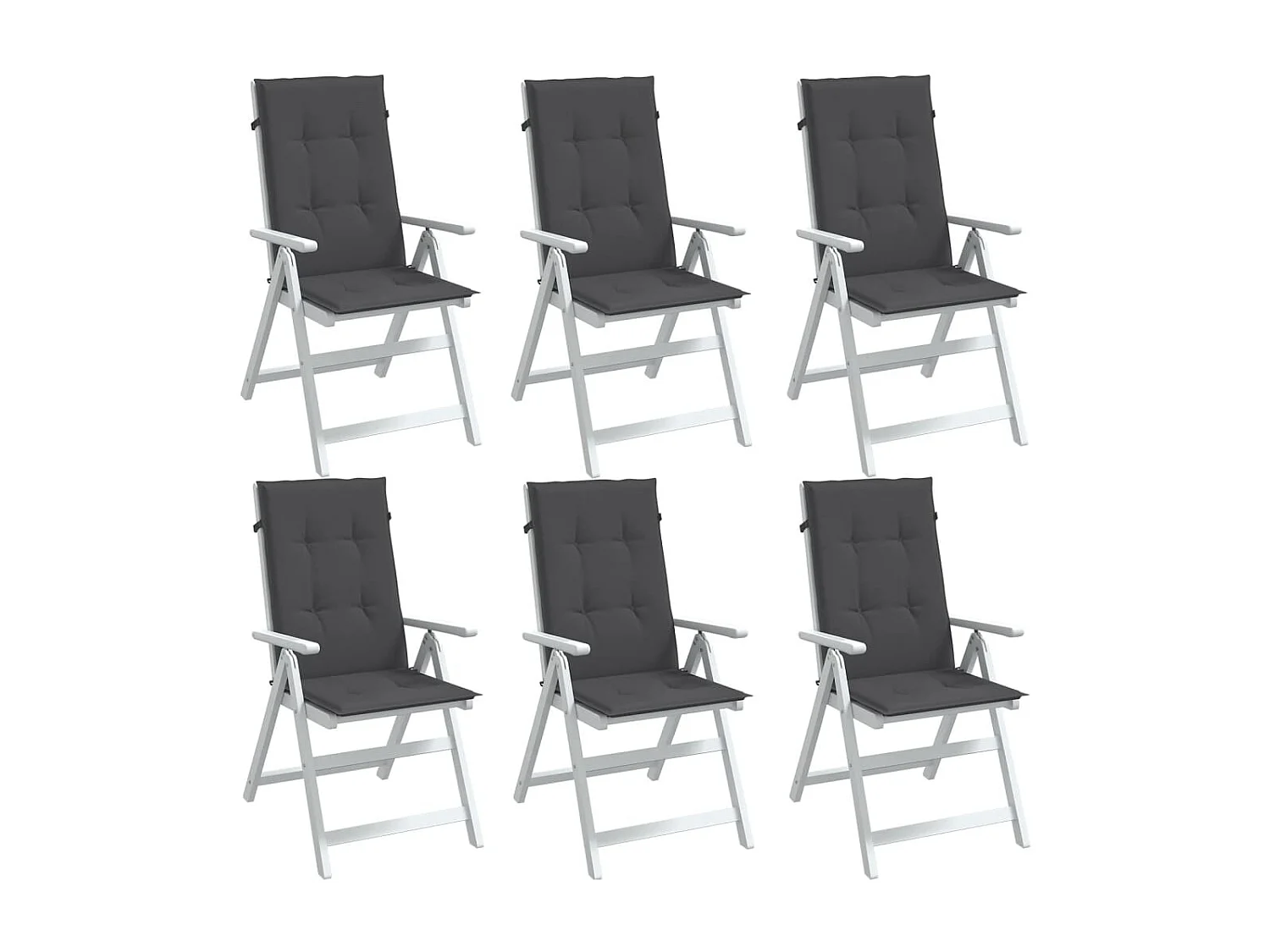 Coussins de chaise à dossier haut lot de 6 anthracite mélangé
