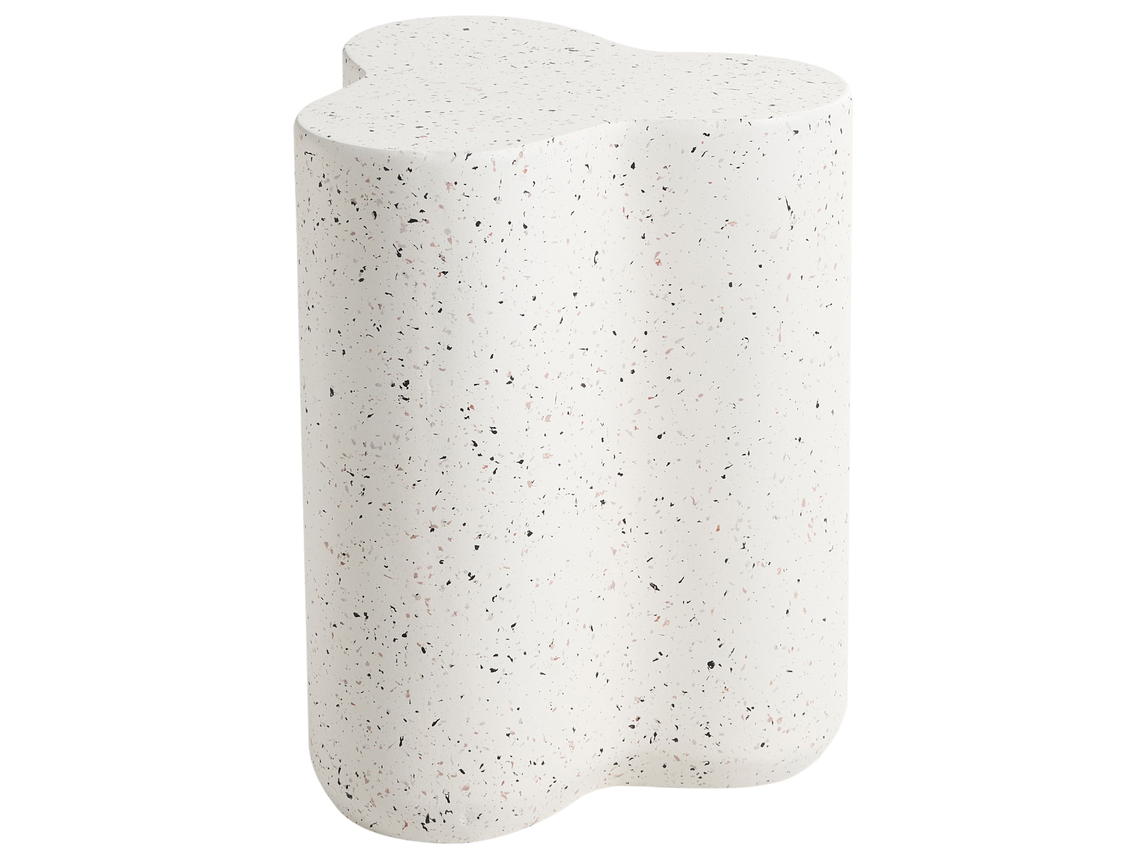 Side Table TELLARO 32 cm 37 cm Terrazzo Effect White Terrazzo