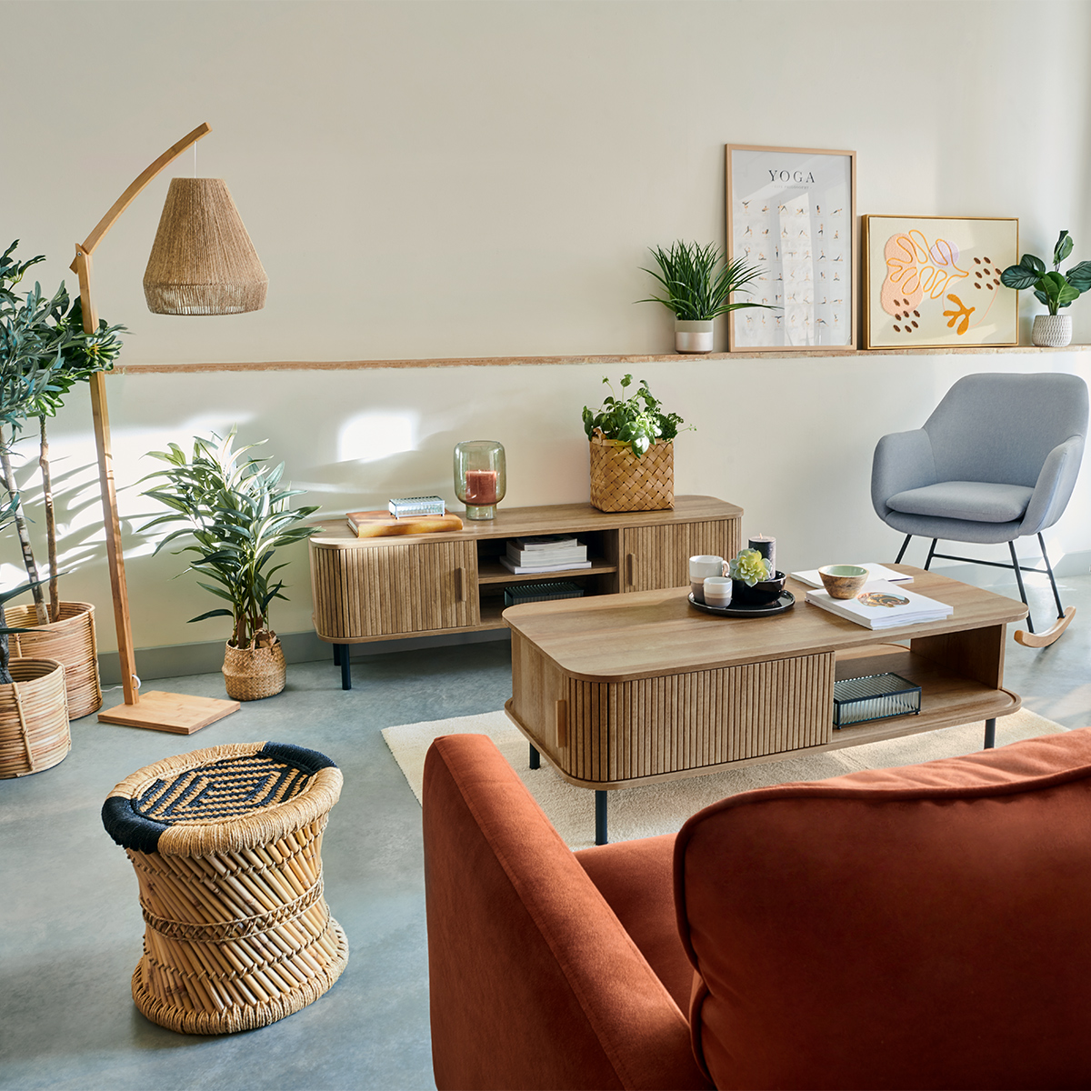 Coffee table 2-door "Colva" Beige, 120x60 cm