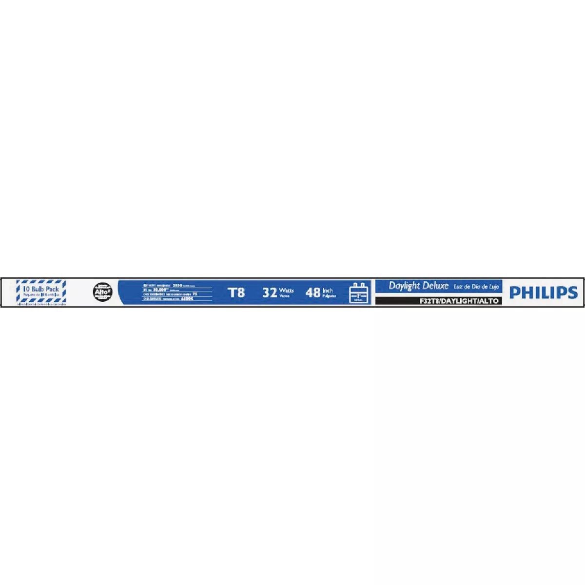 Philips ALTO 32W 48 In. Daylight Deluxe T8 Medium Bi-Pin Fluorescent Tube Light Bulb (10-Pack)