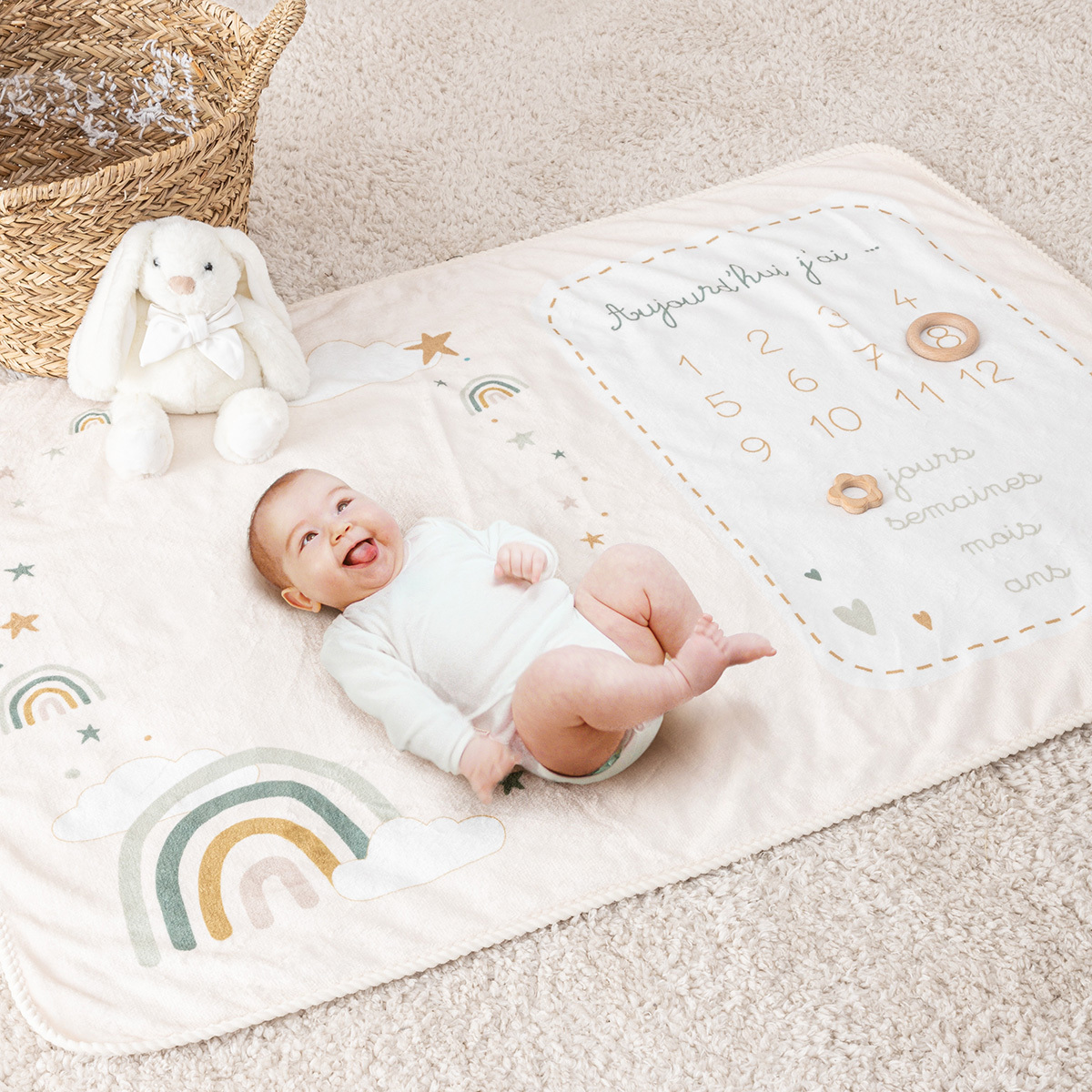 Baby blanket "Eloic" Beige, 120x80 cm