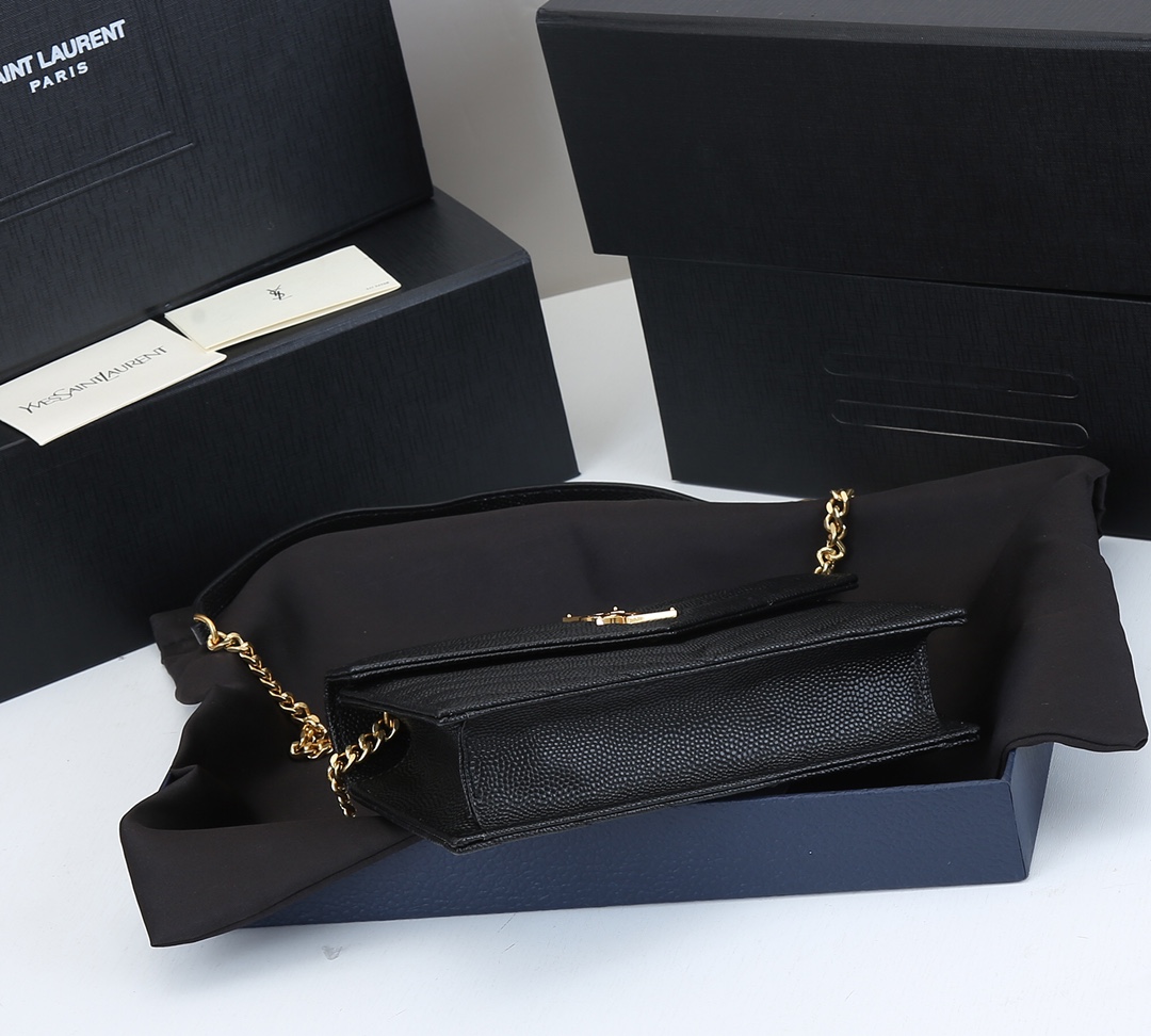 Replica Ysl Envelope Chain Wallet In Grain De Poudre Embossed Leather 18881:1High-quality replica