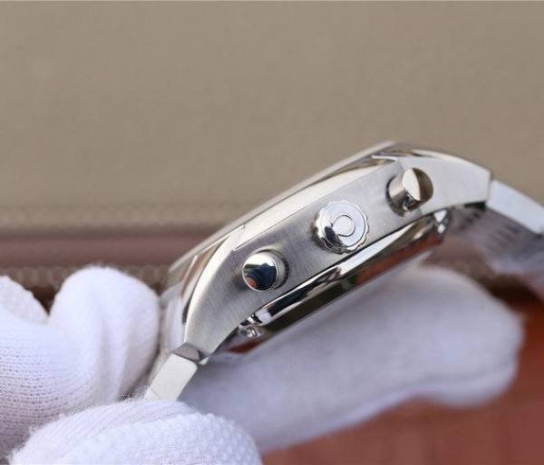 Replica Omega OMF De Ville Chronograph 42mm White Dial SS Bracelet A9300 - Top club