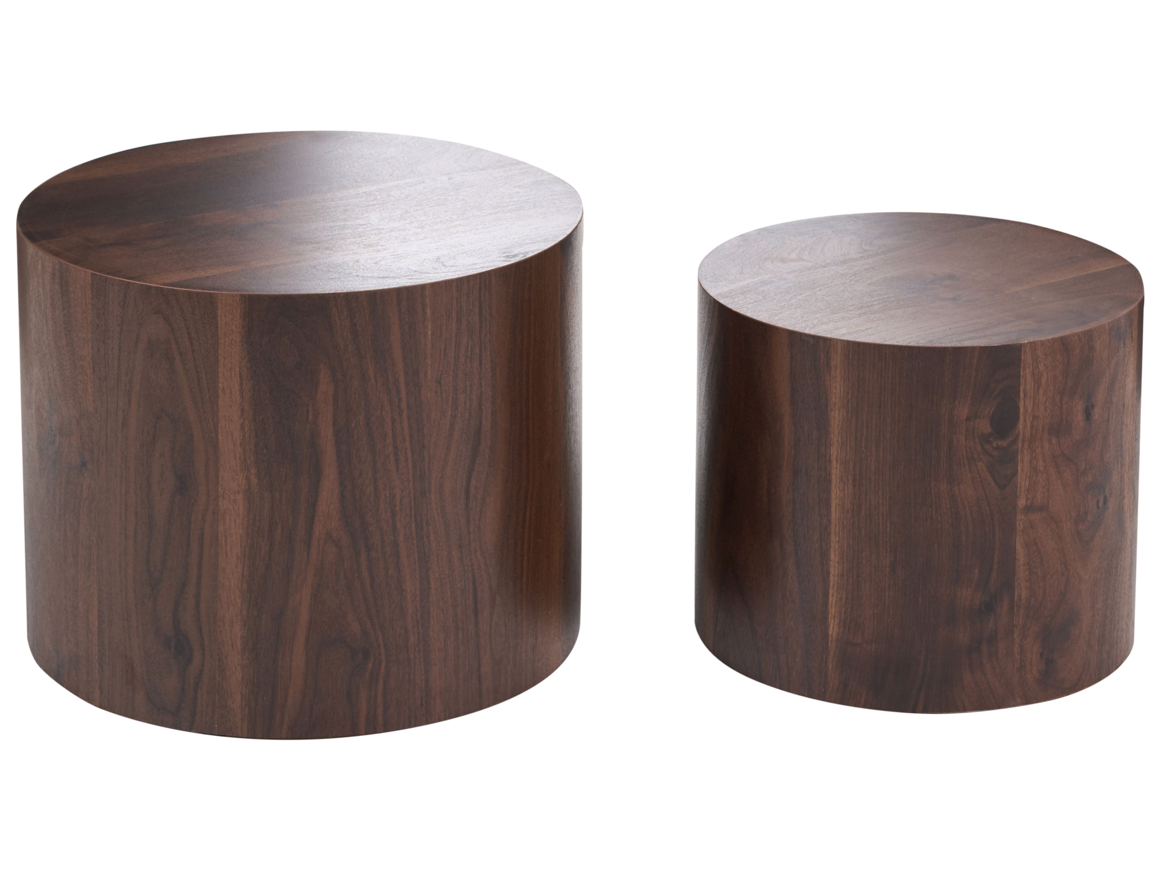 Set of 2 Coffee Tables MANTI Dark Brown