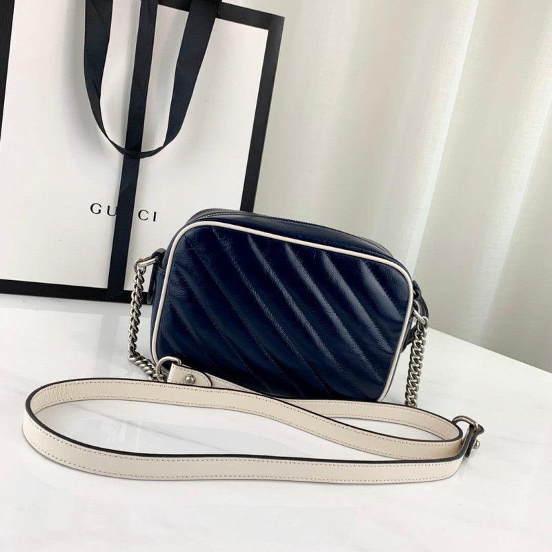 Replica Gucci Gg Marmont Matelasse Mini Bag 448065 Blue1:1High-quality replica