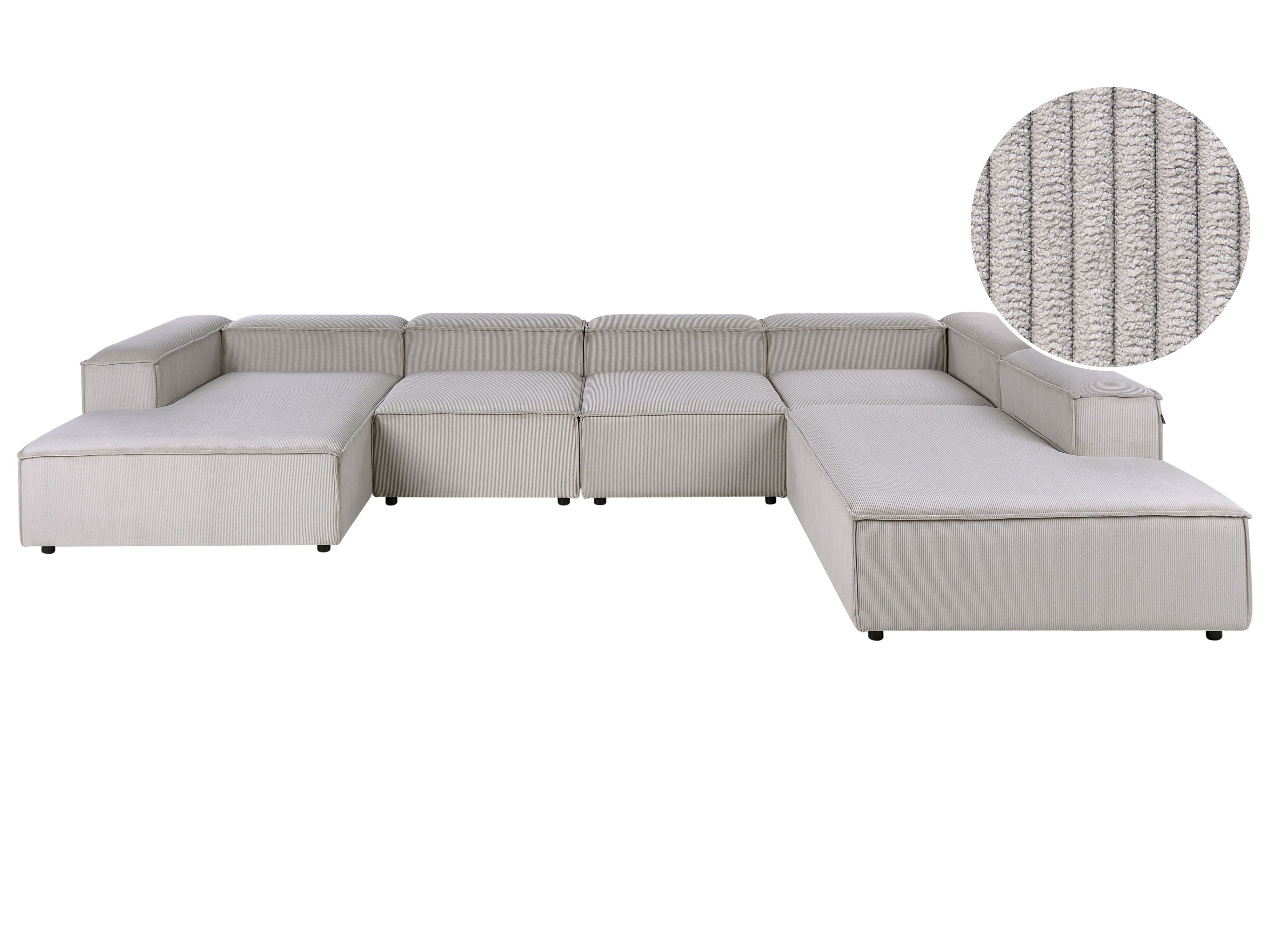 Modular Corner Sofa 5 Seater ARDAL Corduroy Taupe Left Hand