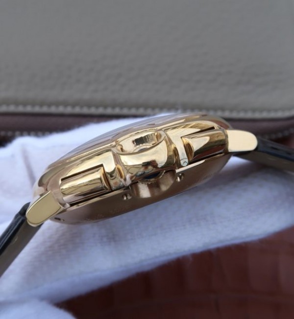 Replica Cartier Ballon Bleu De Cartier Chrono 44mm YG Black Dial Leather Strap A8101 - Top club