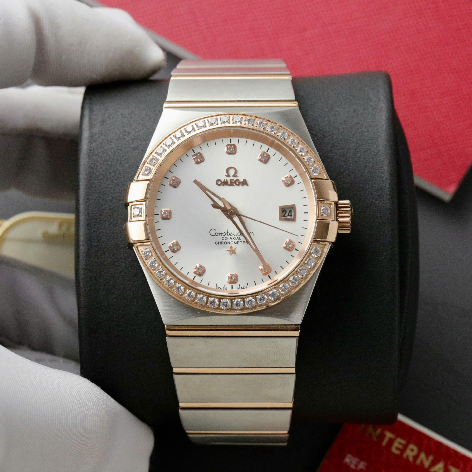 Omega Constellation Co-Axial Clone 11 Watch White Dial Metal Strap 38mm - Elite Watch Atelier