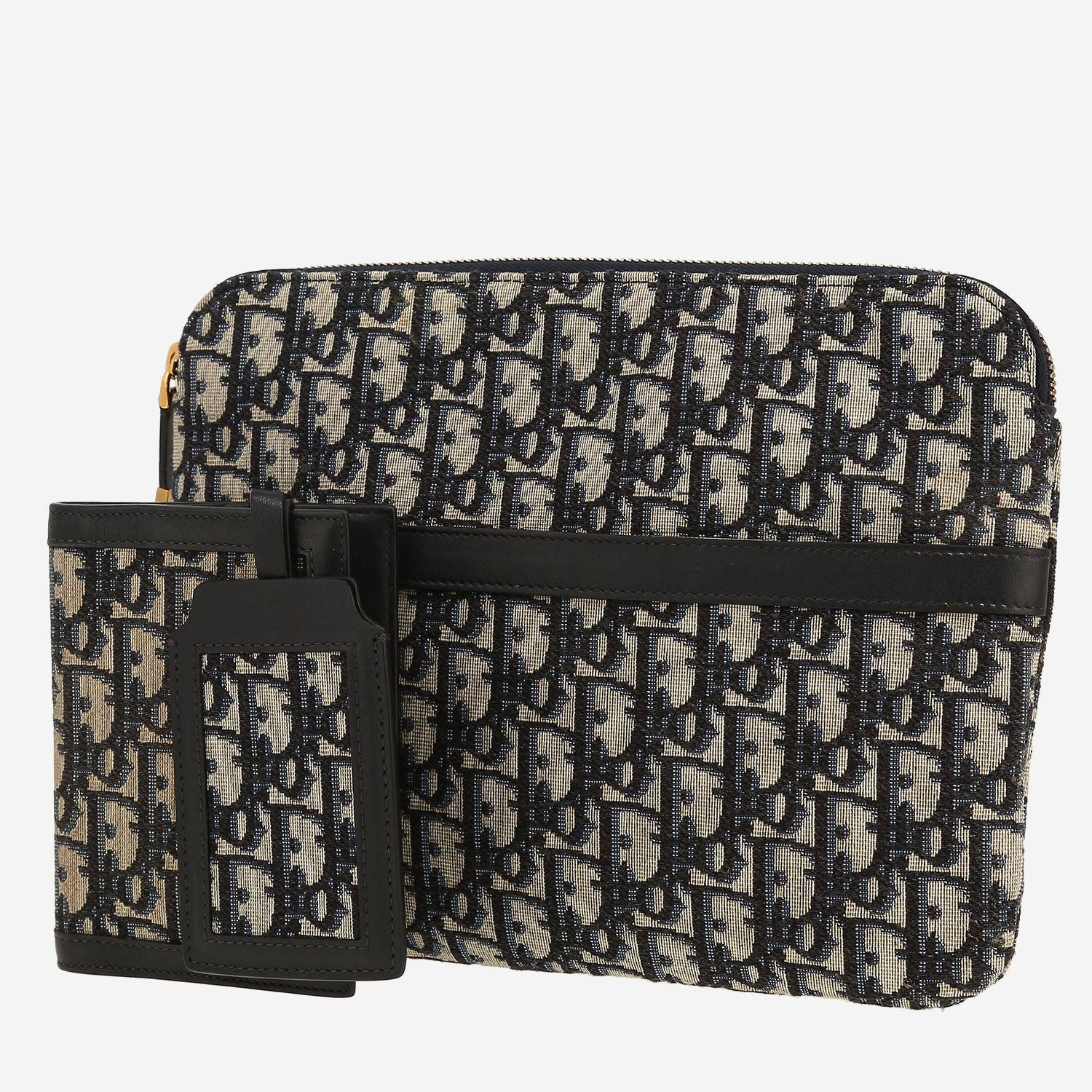Dior Kit de Voyage pouch in blue monogram canvas Oblique and blue leather