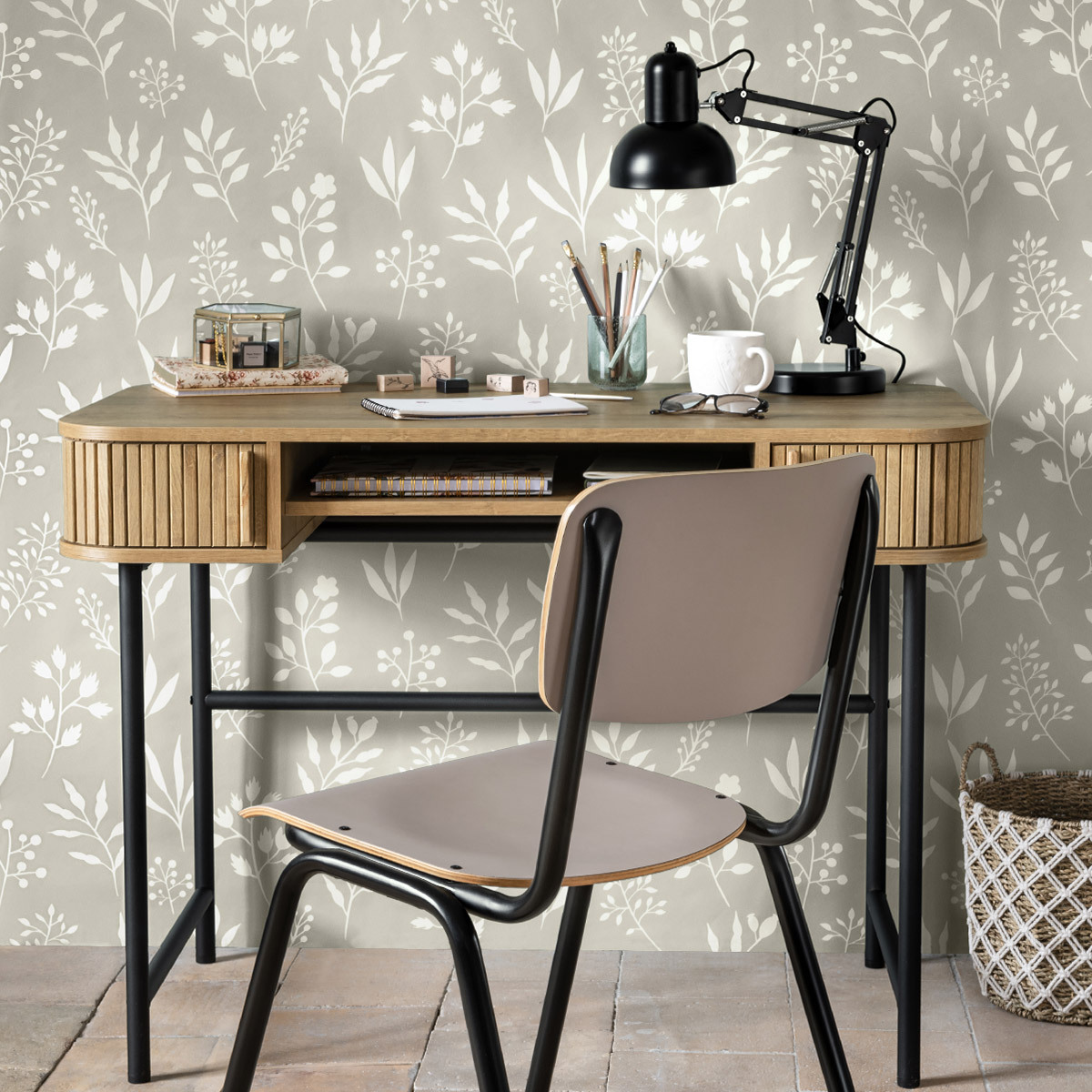 Lamp "Bren" Black metal, H.56 cm