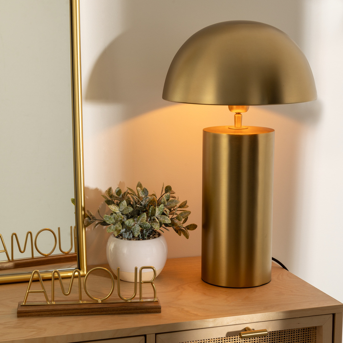 Lamp "Champi" Metal, golden, h.50 cm