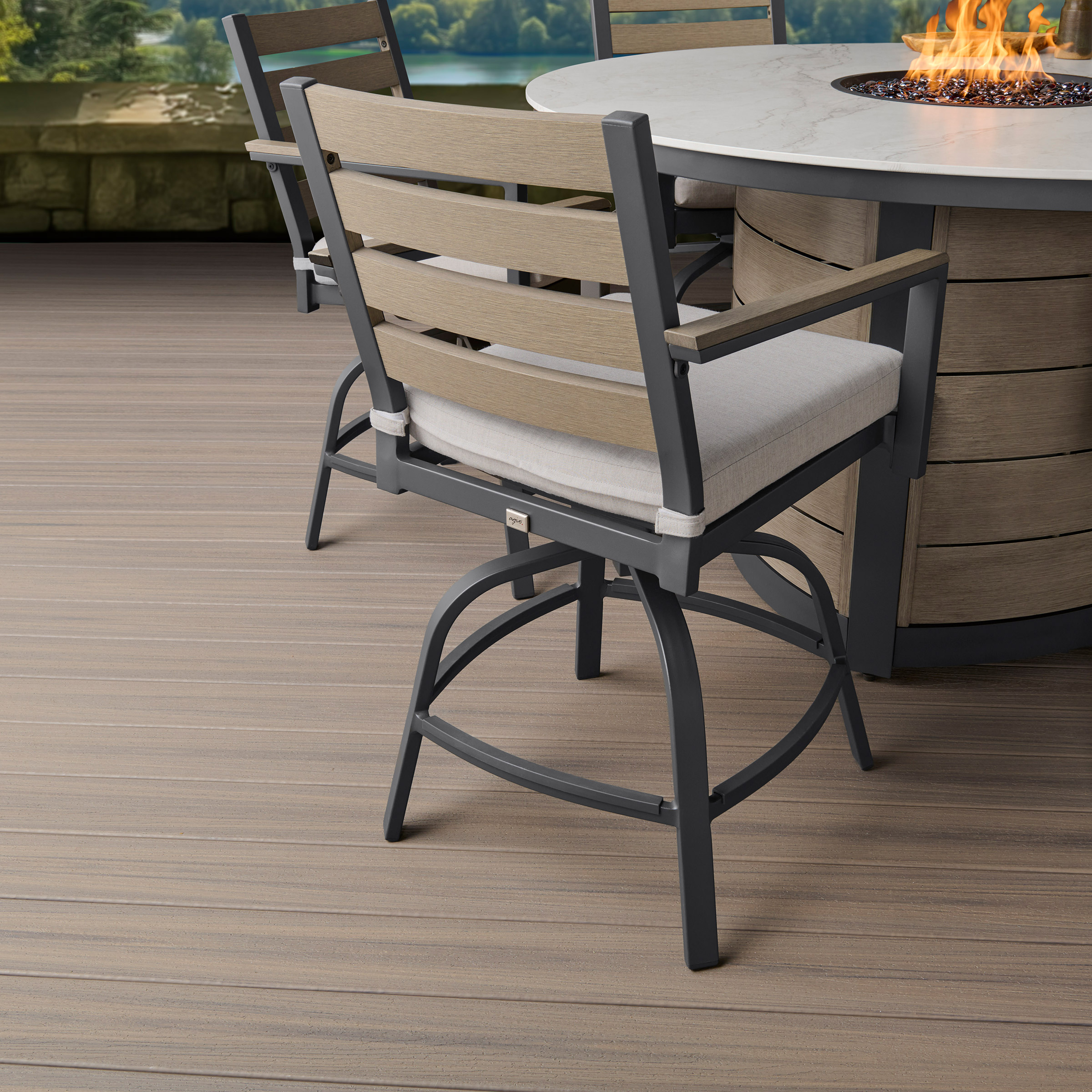 Agio Nicolet 7-piece Fire Outdoor Patio High Dining Set - Image 5