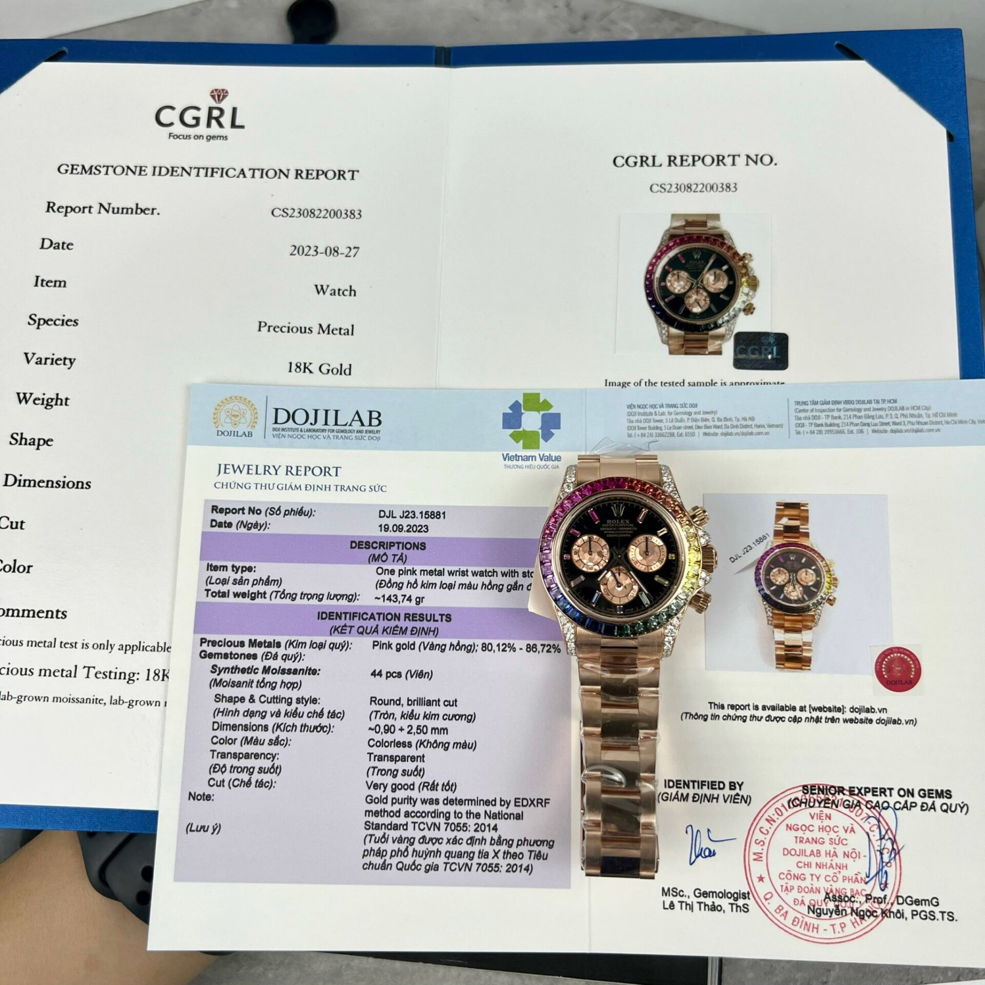Rolex Daytona Rainbow 116595RBOW Best Replica Watch Gold Wrapped Moissanite Diamond 40mm - Elite Watch Atelier