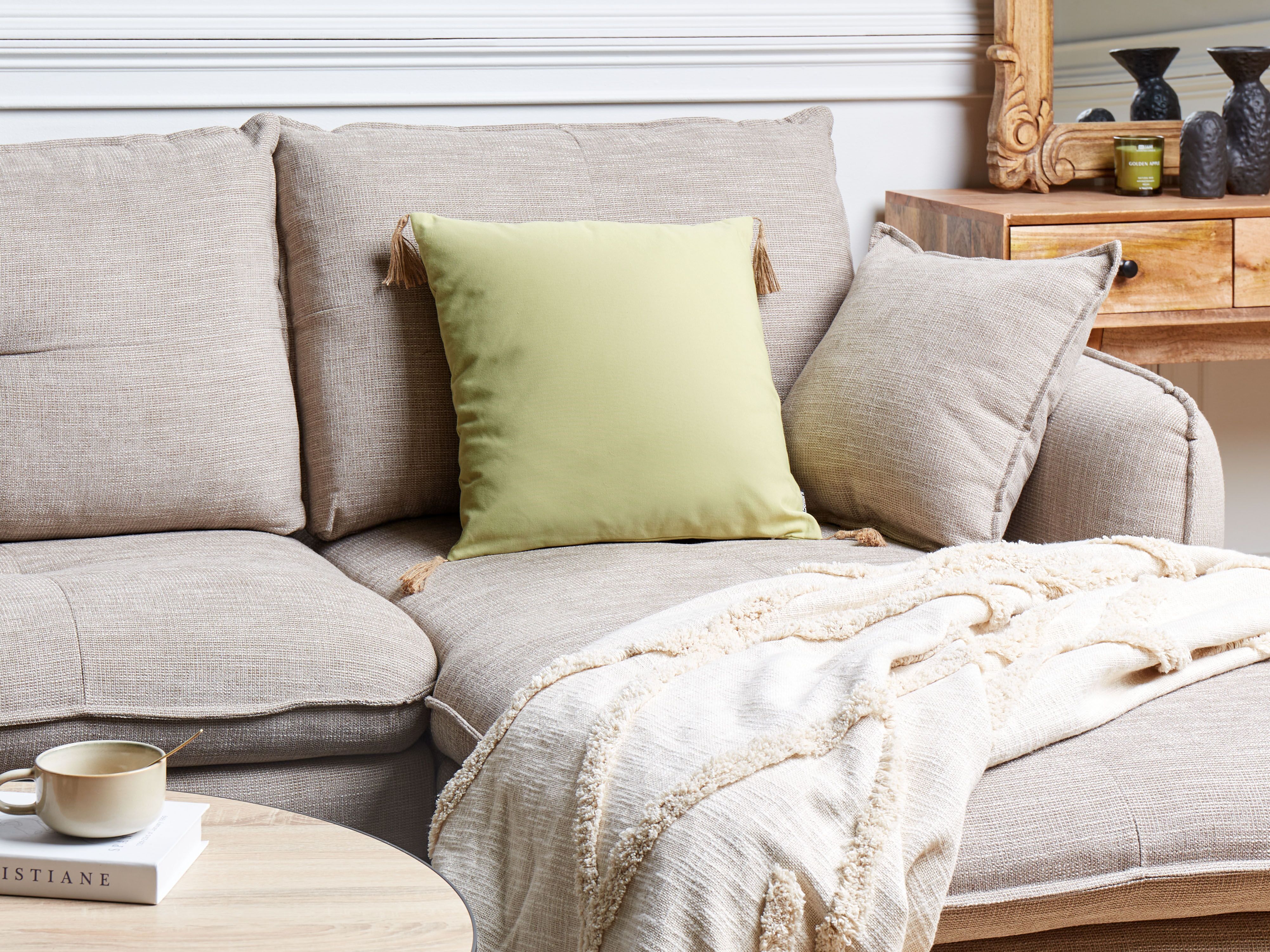 Throw Cushion CHMISTAR 45 x 45 cm Olive Green Solid