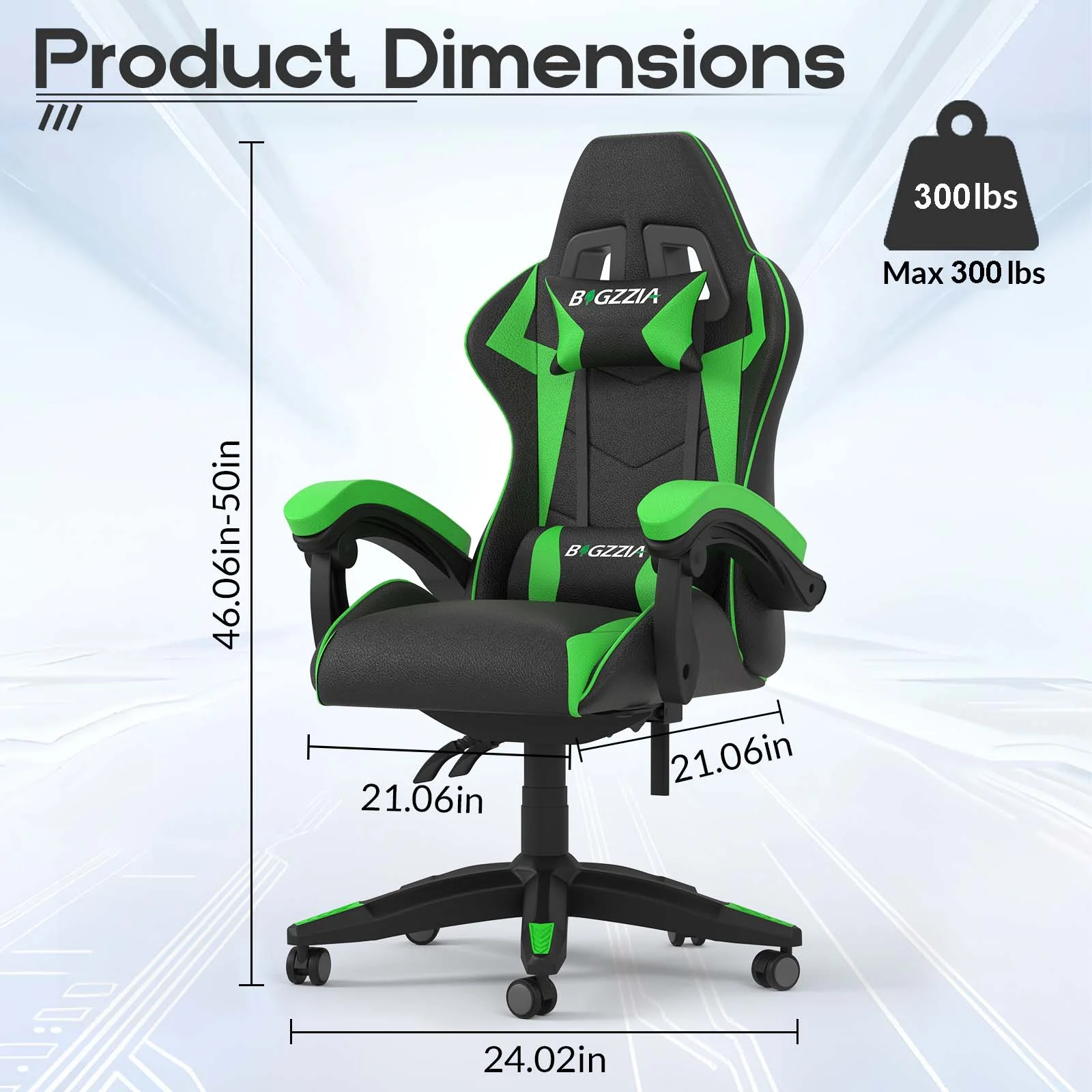 Bigzzia Gaming Chair with Footrest, Gaming Chair for Adult with Headrest and Lumbar Support,Red - Image 73