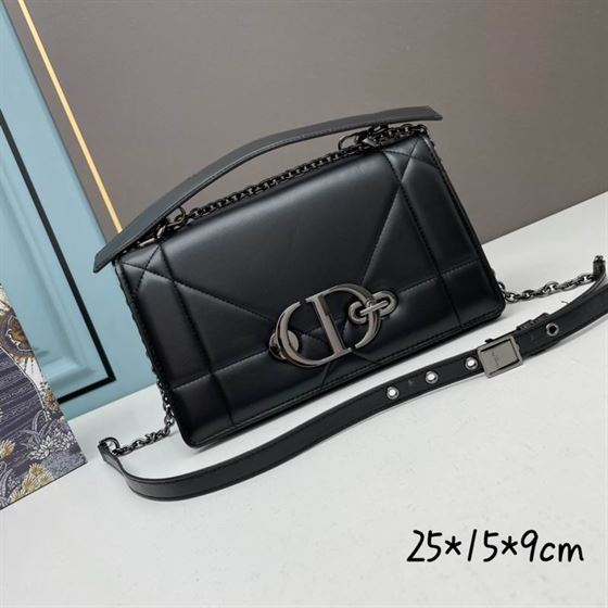 30 Montaigne Chain Bag with Handle Black Maxicannage Lambskin – DB0371:1High-quality replica