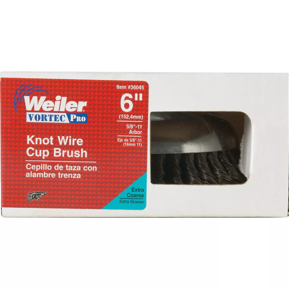Weiler Vortec 6 In. Knotted 0.02 In. Angle Grinder Wire Brush