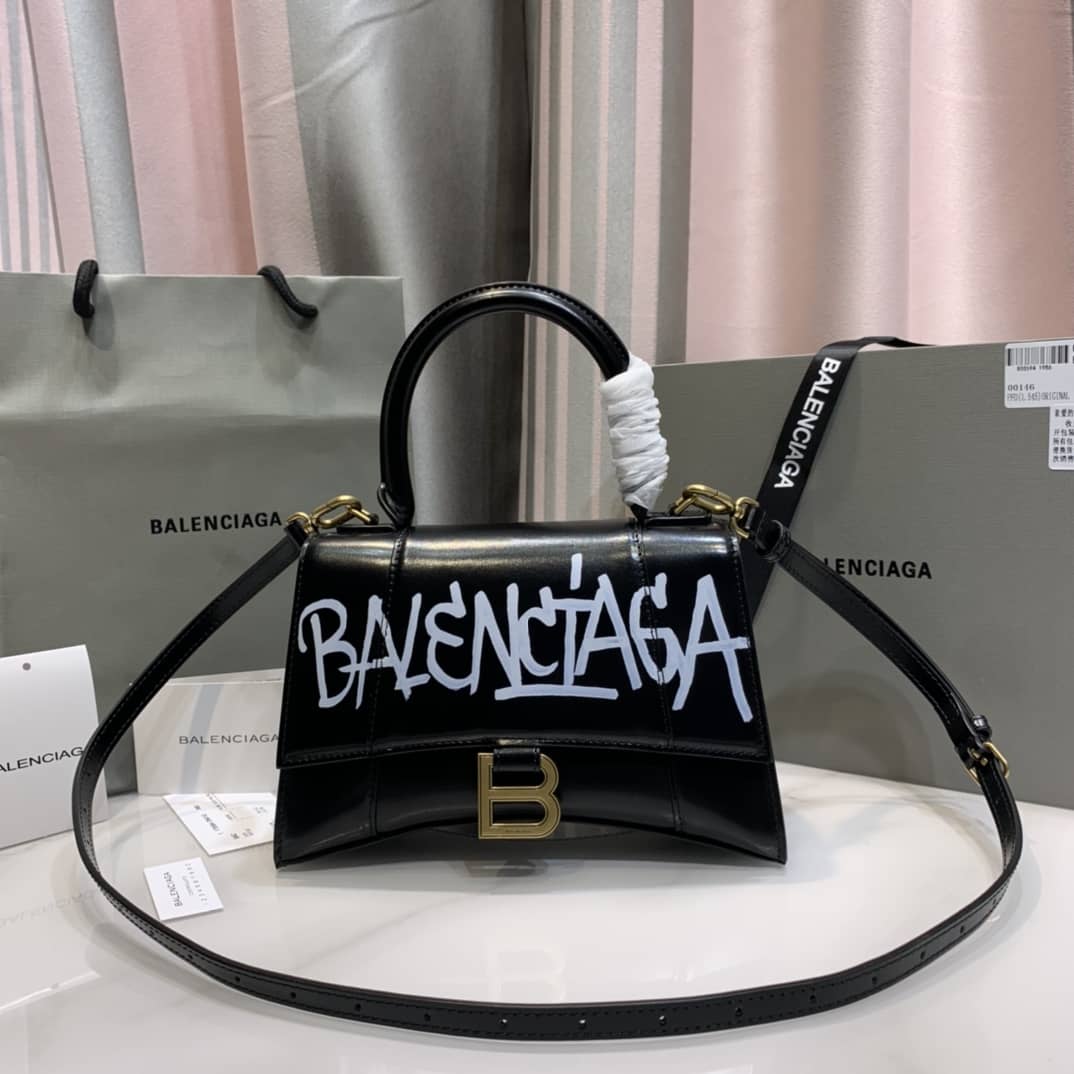 Balenciaga Hourglass Leather Top Handle Replica Bag - Replicaclubs