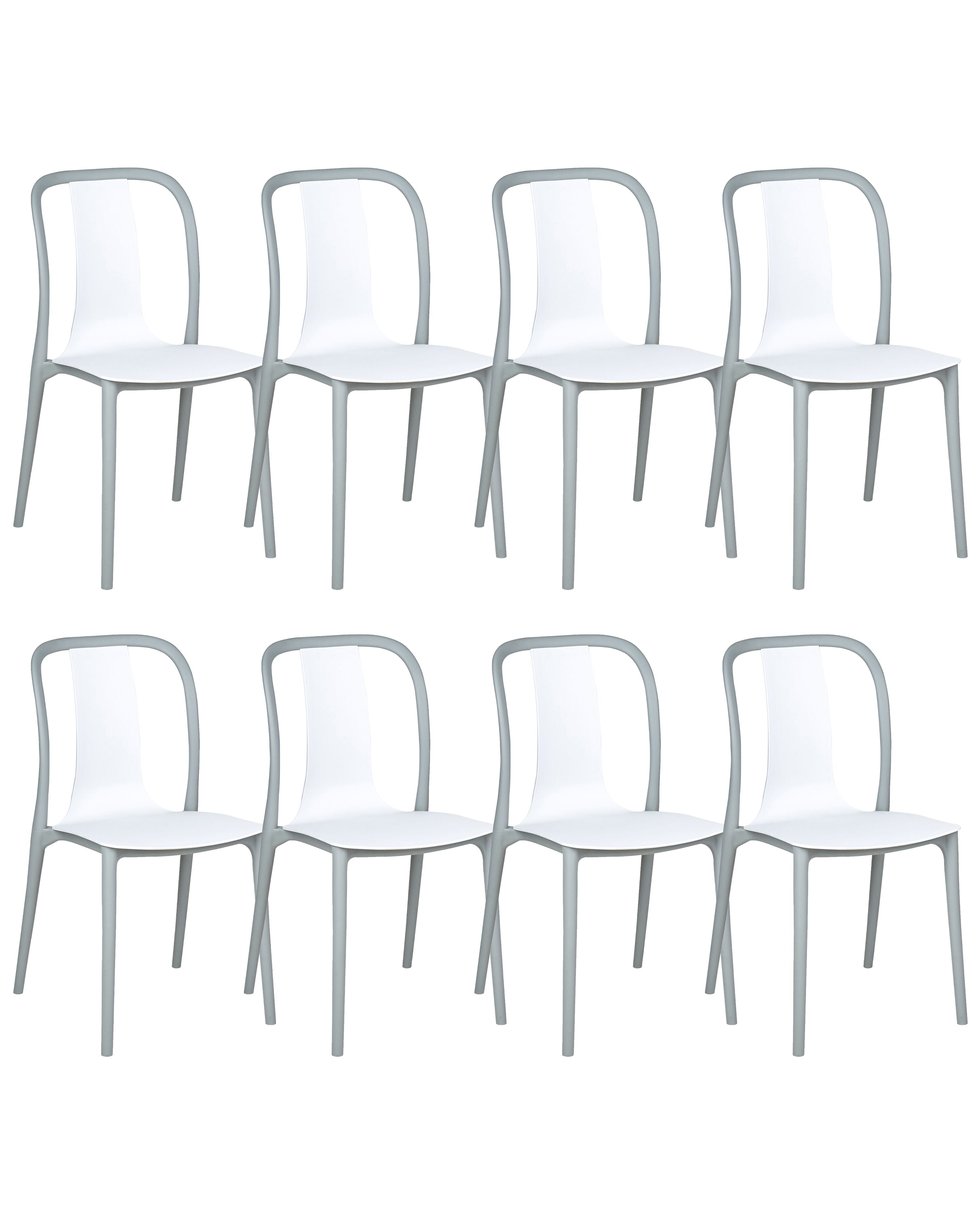 Set of 8 Garden Chairs SPEZIA White