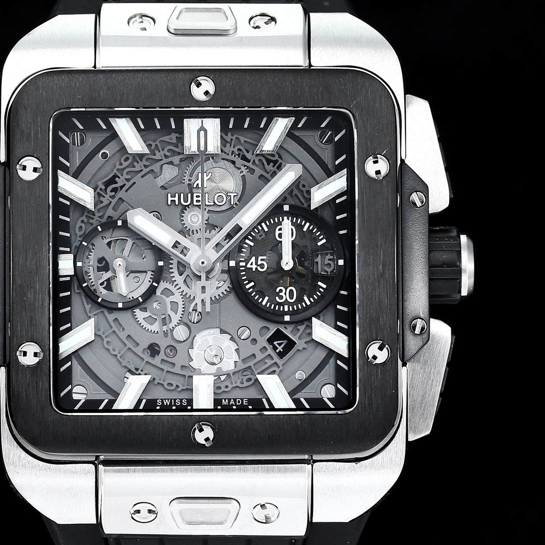 Hublot Big Bang, Square Bang Unico 42mm Textured Rubber Strap(1:1 replica) - Elite Watch Atelier
