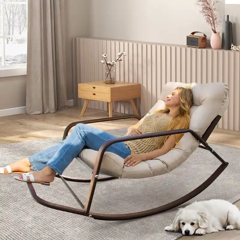 Oversized Outdoor Rocking Lounge Chair With Water-Resistant Cushions, 450 lbs Capacity - Image 11 Oversized Outdoor Rocking Lounge Chair With Water-Resistant Cushions, 450 lbs Capacity - Image 11