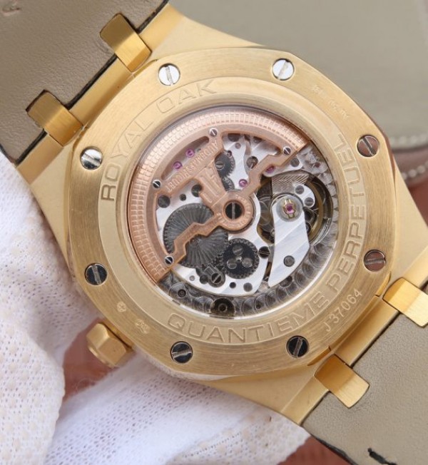 Replica Audemars Piguet JF Royal Oak 41mm 26574 YG Blue Dial Leather Strap A5134 - Top club